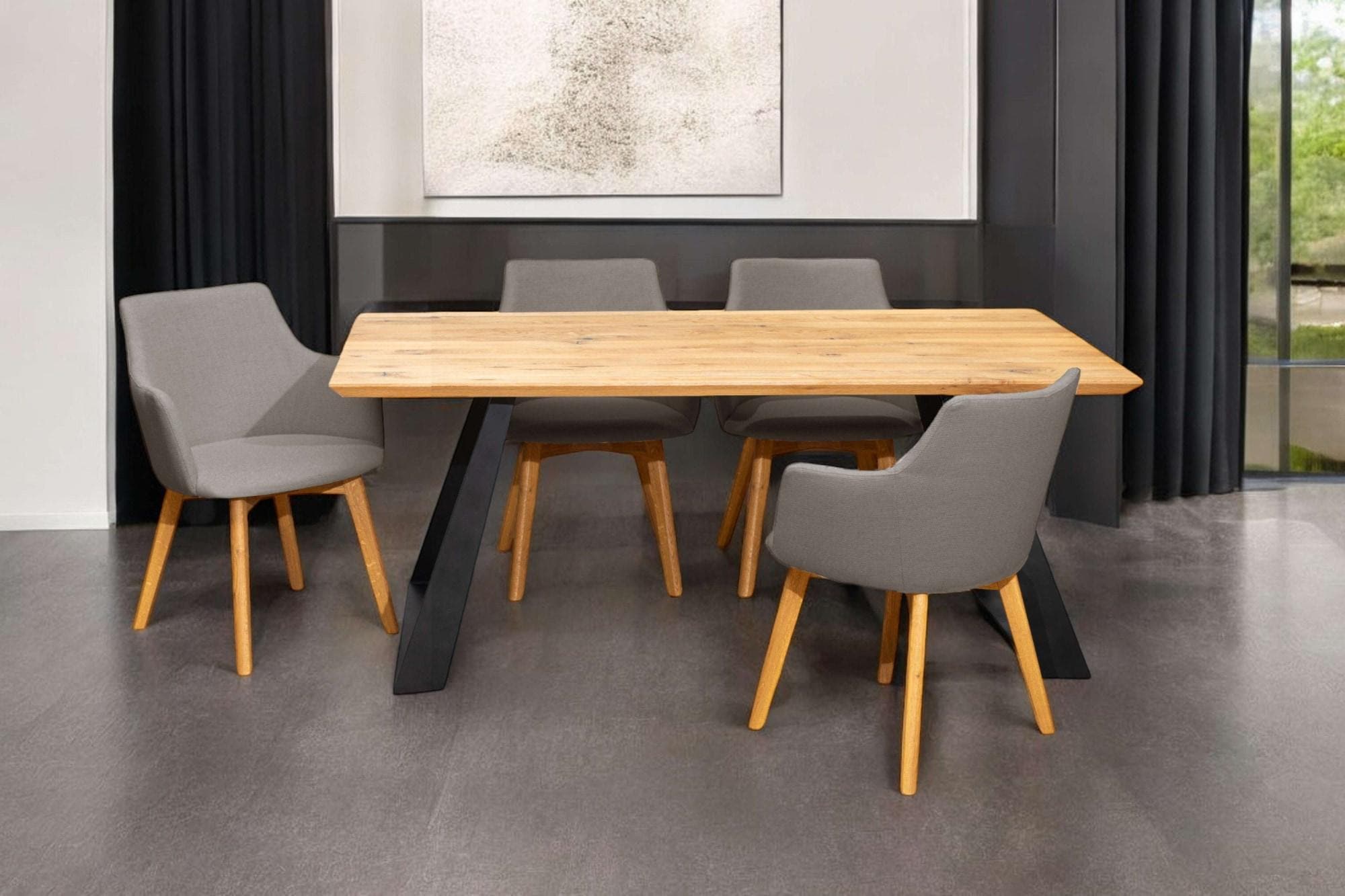Home Affaire Essgruppe Ena 5-tlg. mit 4 Stühlen, Eiche/Natur
