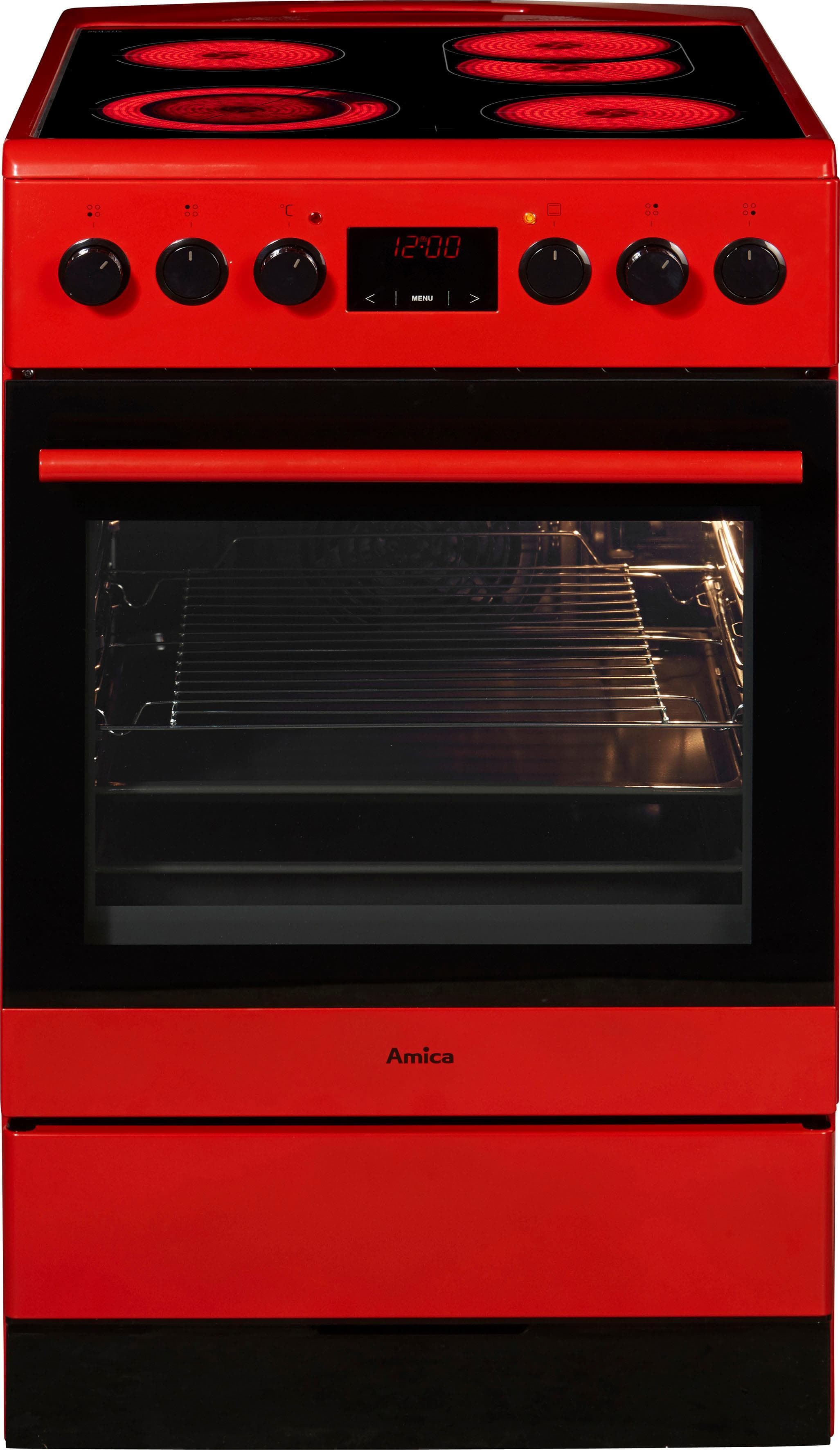 Amica Elektro-Standherd SHC 11504 R Rot 11 Programme