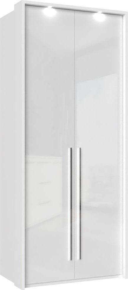 OTTO HOME Piano Kleiderschrank Weiß Hochglanz mit LED-Beleuchtung