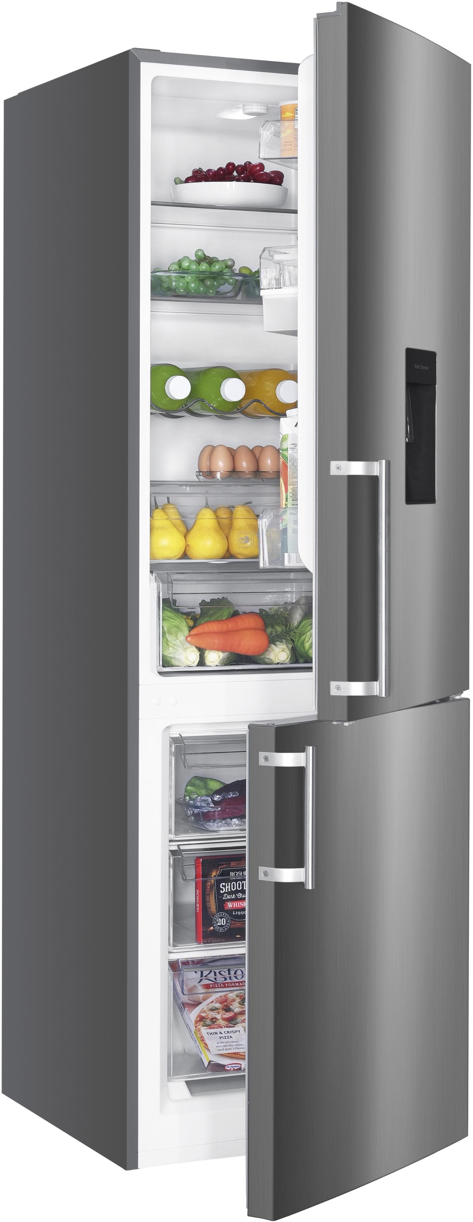 HANSEATIC Kühl-/Gefrierkombination HKGK18560CD Silber Supergefrierfunktion