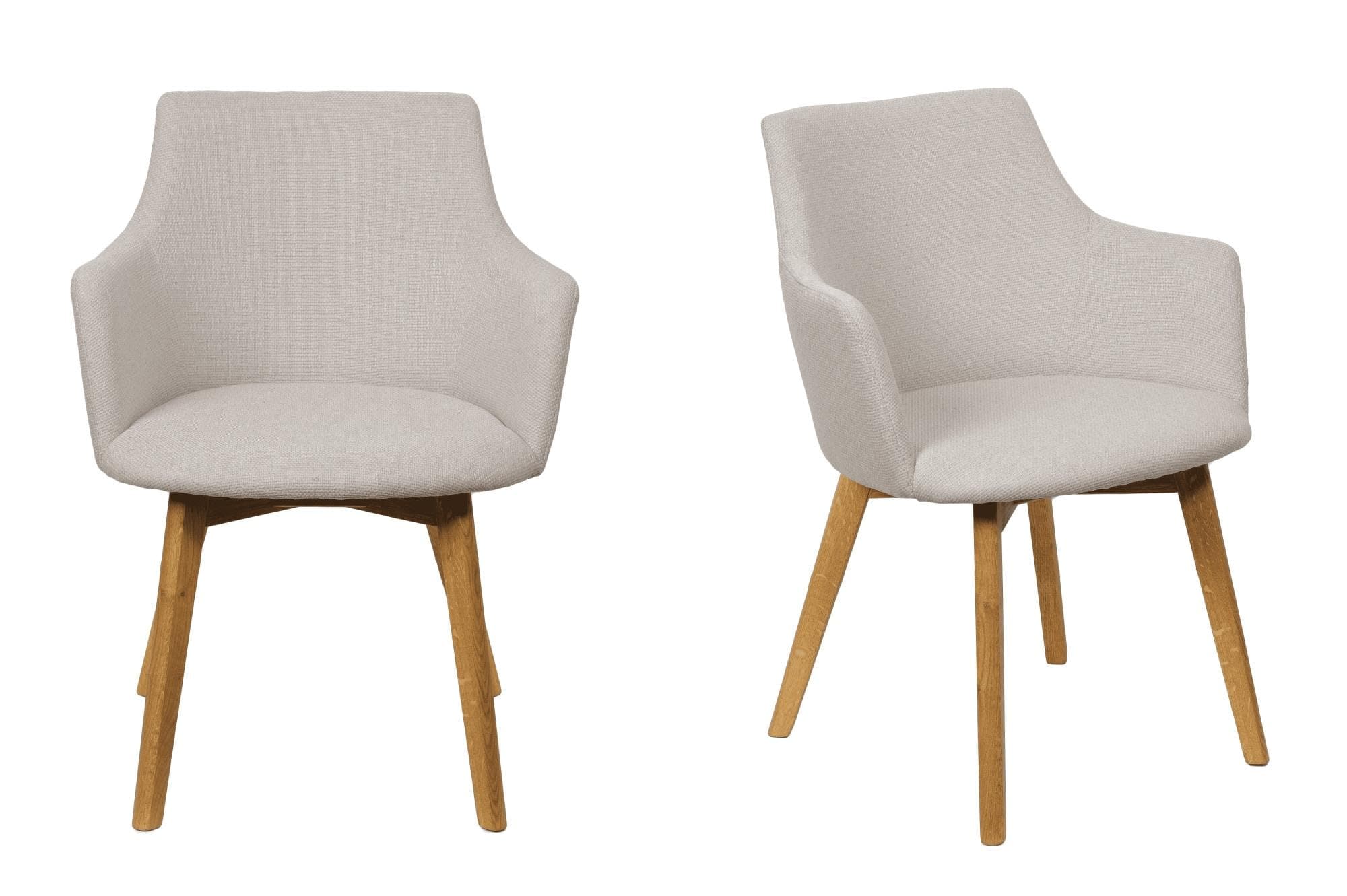 OTTO HOME Esszimmerstuhl Ena 2er-Set Beige Massivholz