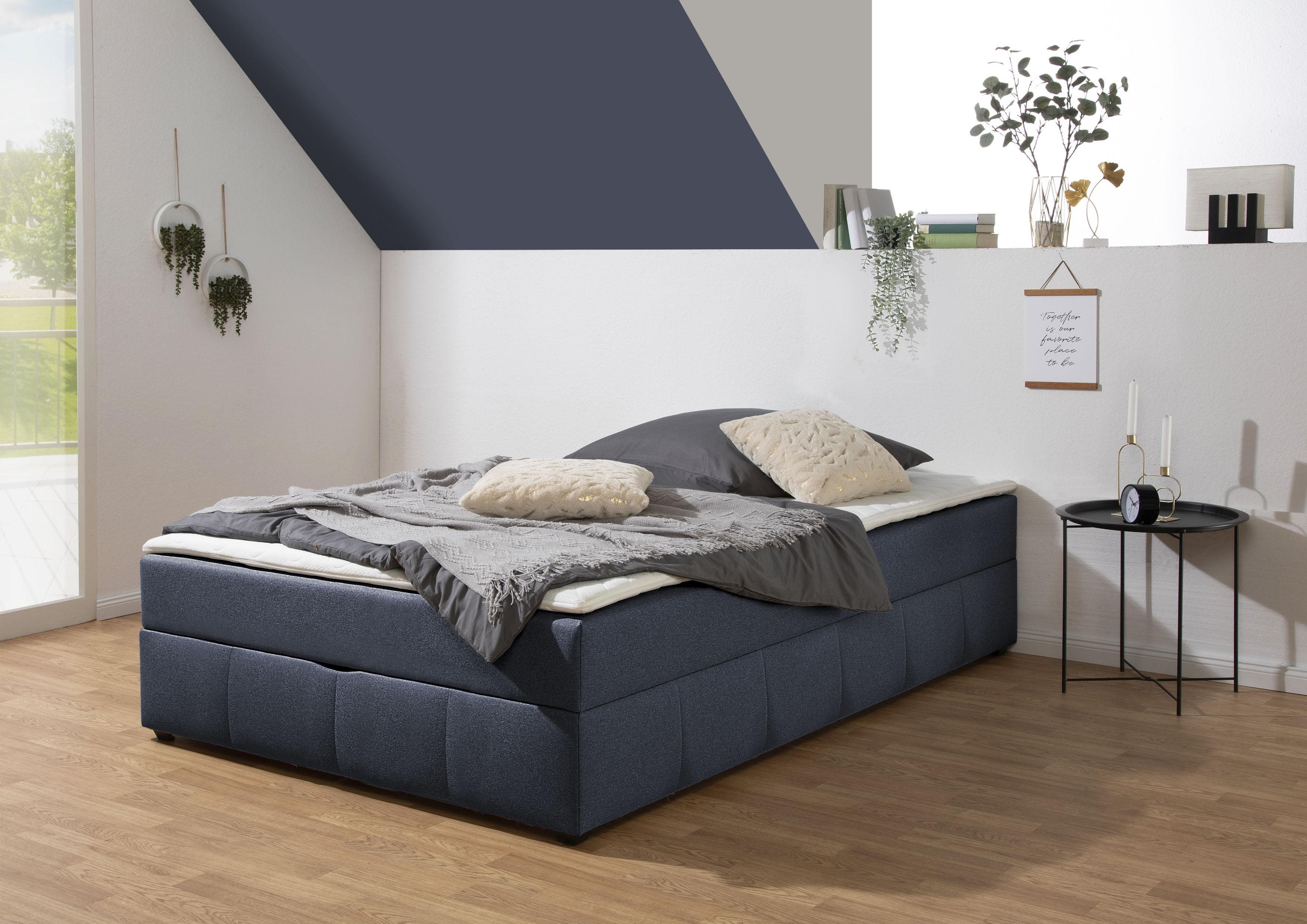 Home Affaire Boxbett Niemes Denim Blau Tonnentaschen-Federkernmatratze