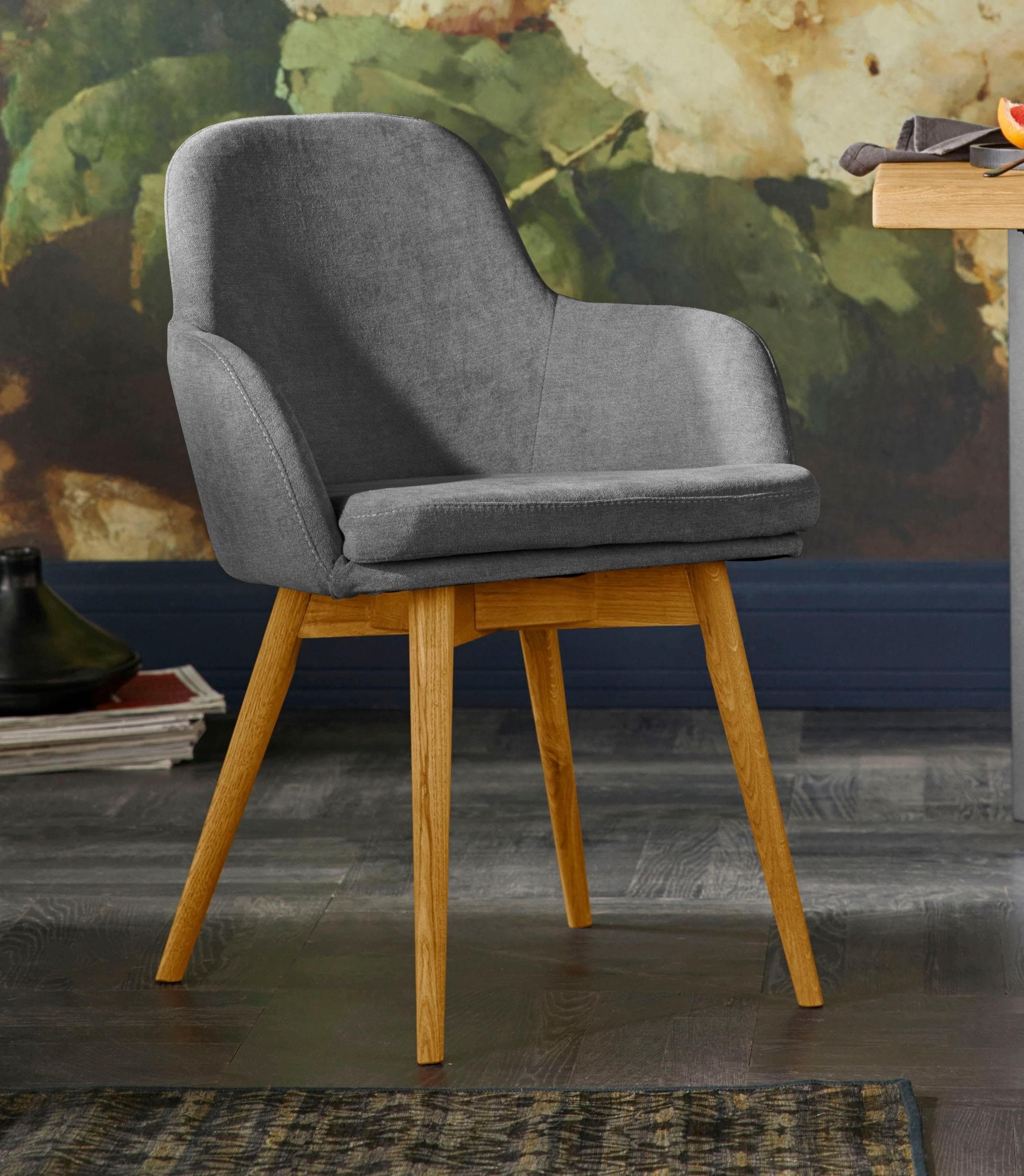 OTTO HOME Livry Armlehnstuhl Grau Massivholz