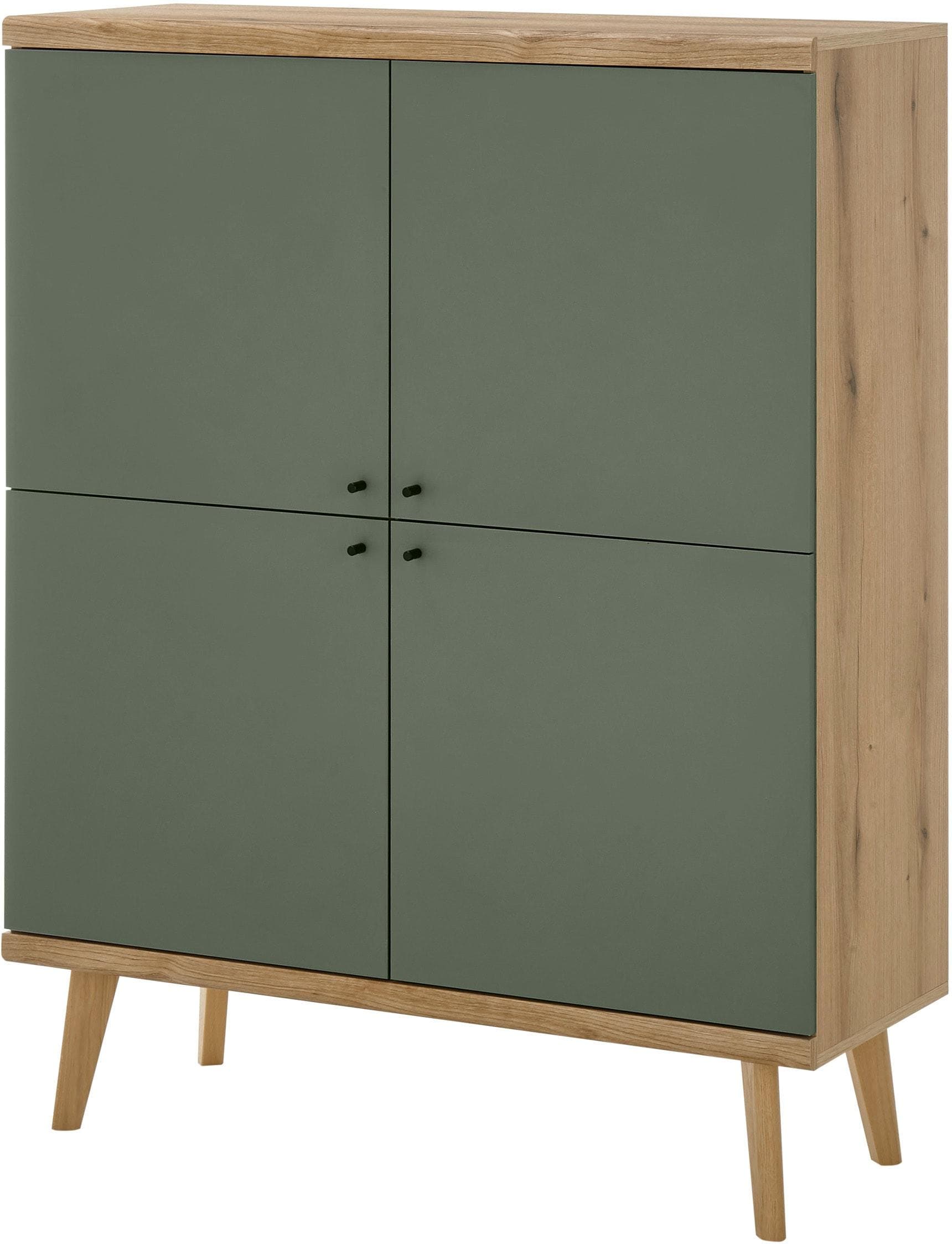 Modernes Highboard mit Metallgriffen in Trendfarbe