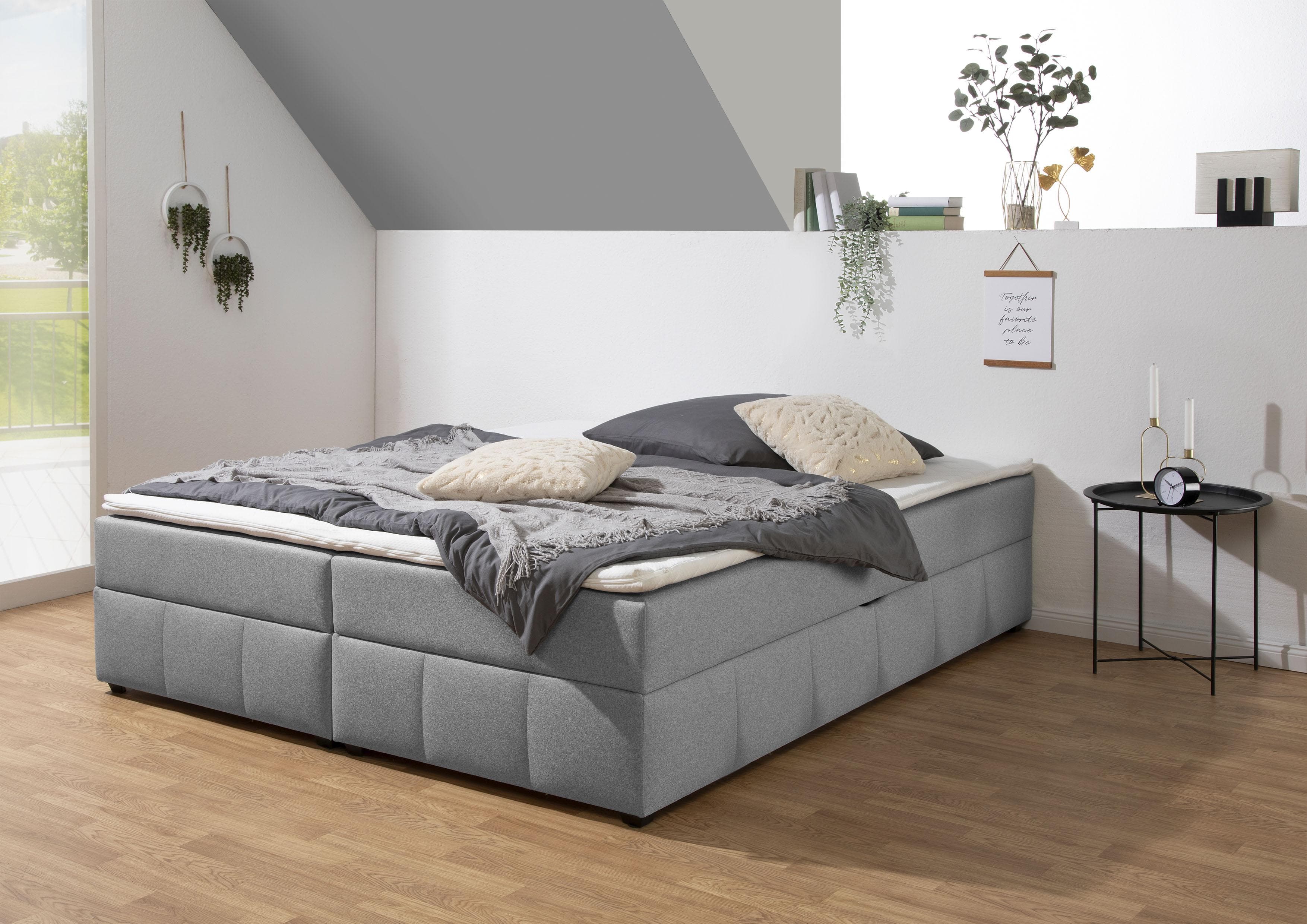 Boxbett HOME AFFAIRE Niemes Hellgrau Tonnentaschen-Federkernmatratze