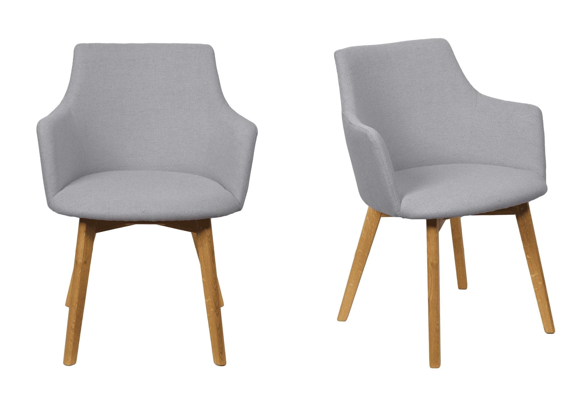 OTTO HOME Ena Armlehnstuhl Grau 2er-Set Massivholz