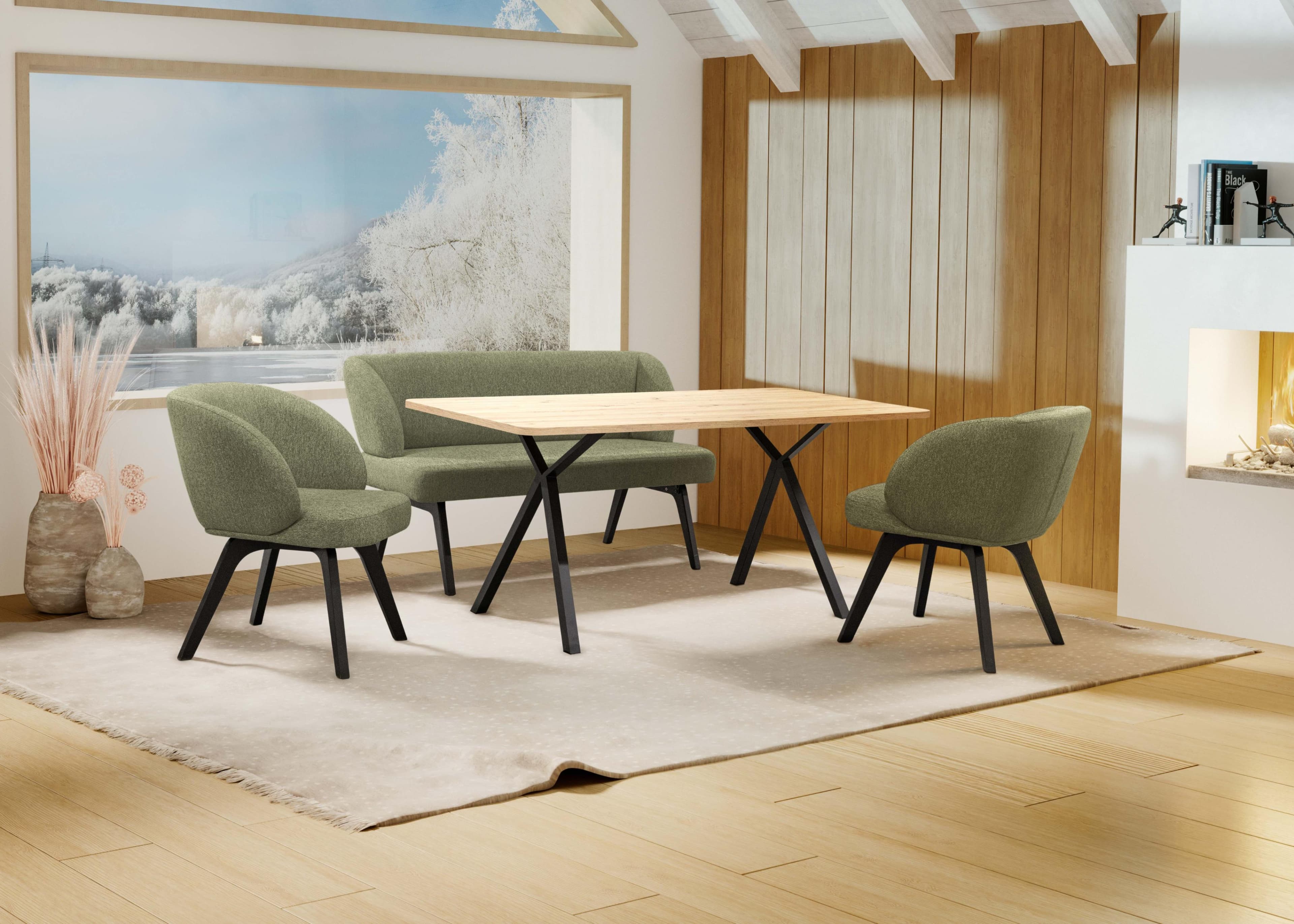 Home Affaire Essgruppe Aretha 4-tlg. Esszimmer Set mit Polsterung