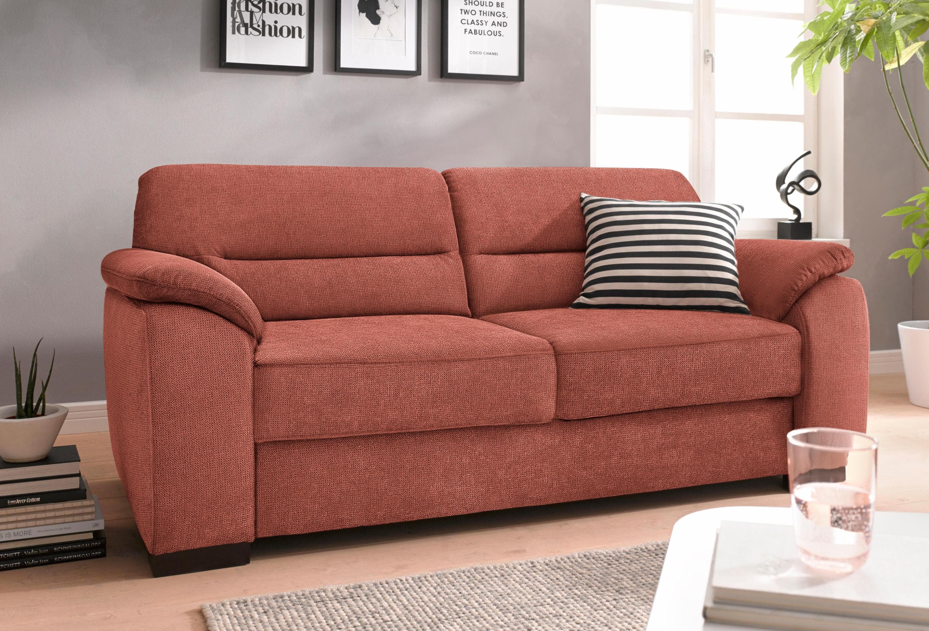 sit&more Montego 3-Sitzer Sofa mit Federkern und Microfaser