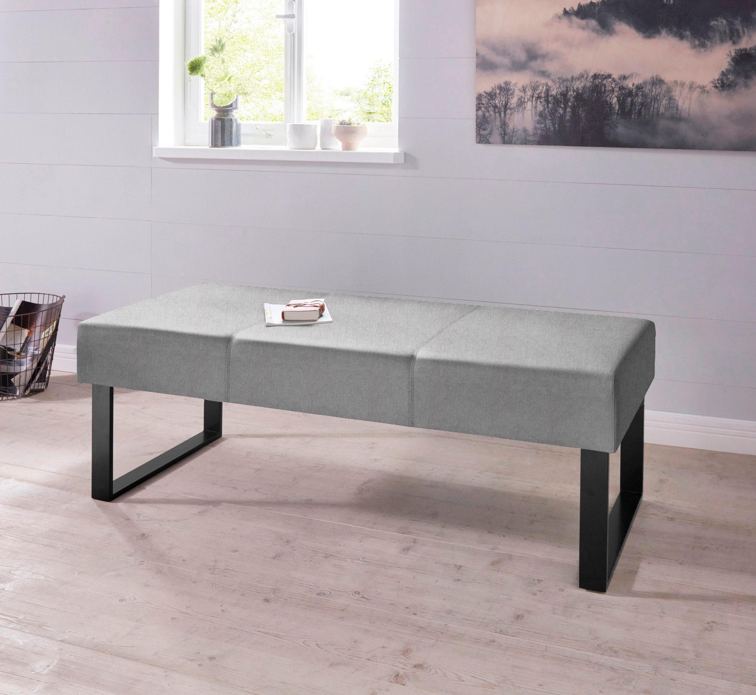 OTTO HOME Sitzbank Oliver Grau Schwarz Metall Holzwerkstoff