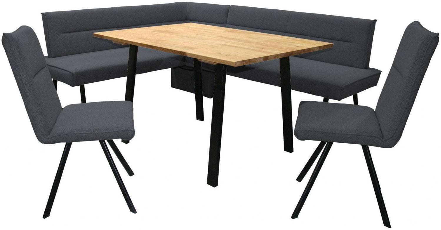HOME AFFAIRE Eckbankgruppe Sava Grau Massivholz Eiche