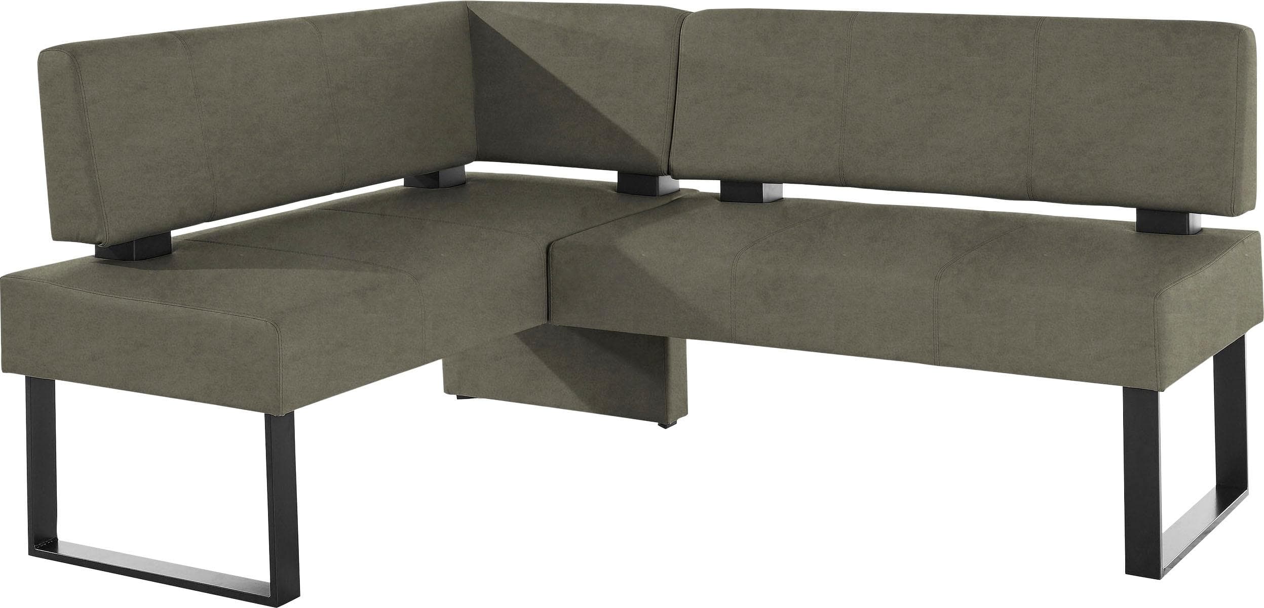OTTO HOME Eckbank Oliver mit Metallgestell Khaki/Schwarz