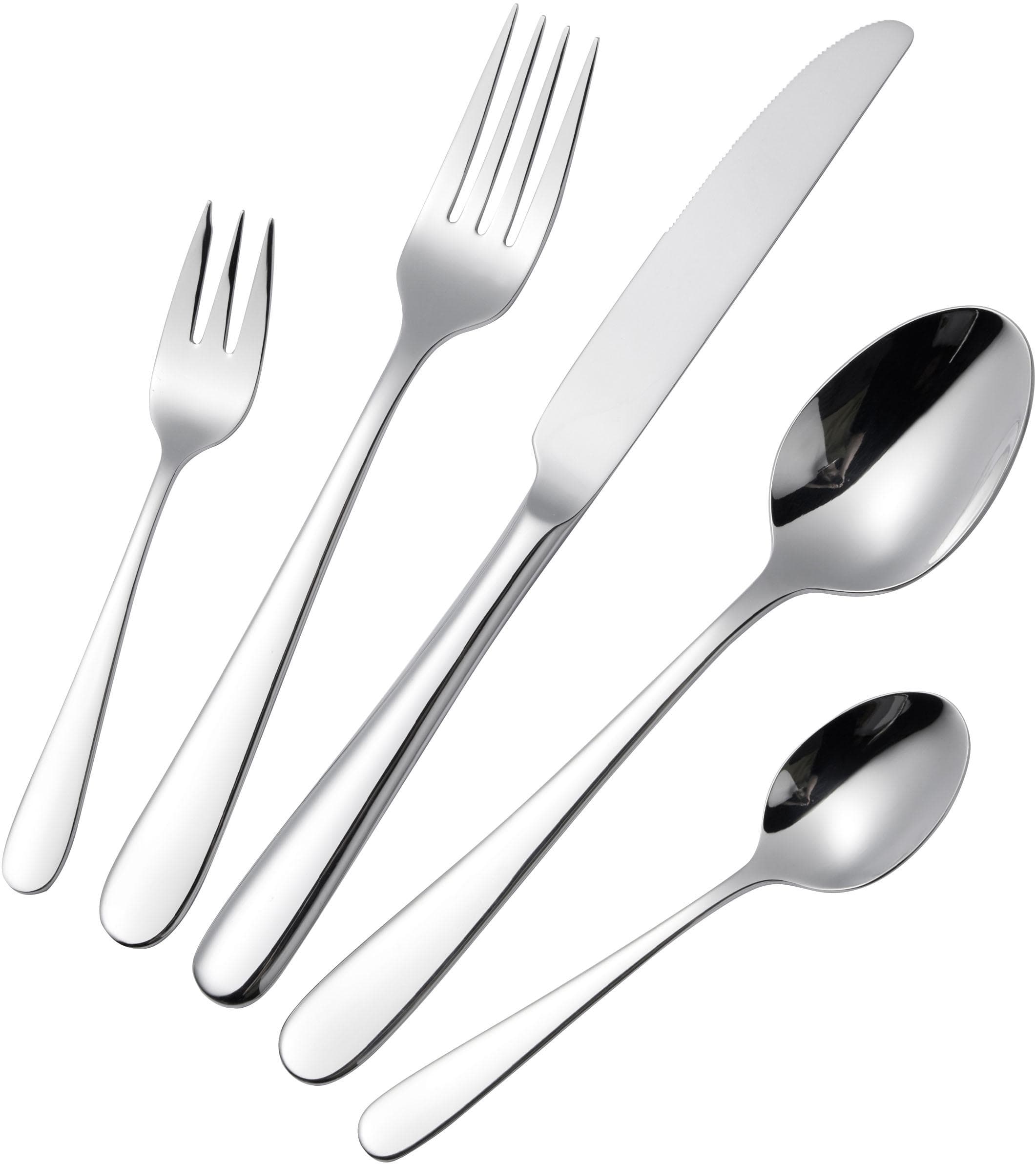 Besteck-Set HANSEATIC BASIC Silberfarben 60 Stk. Edelstahl 18/10