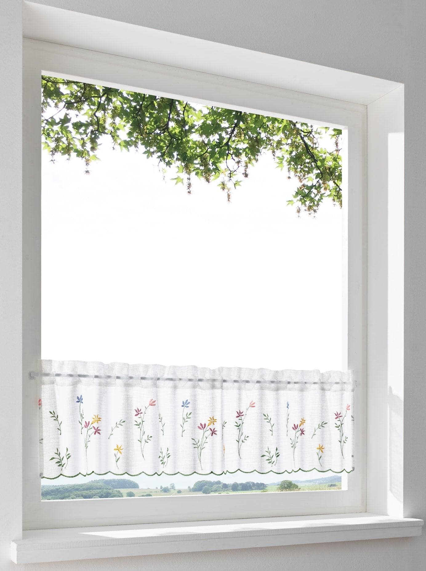 HEINE HOME Scheibengardinen Weiß-Bunt 90x45 cm Polyester