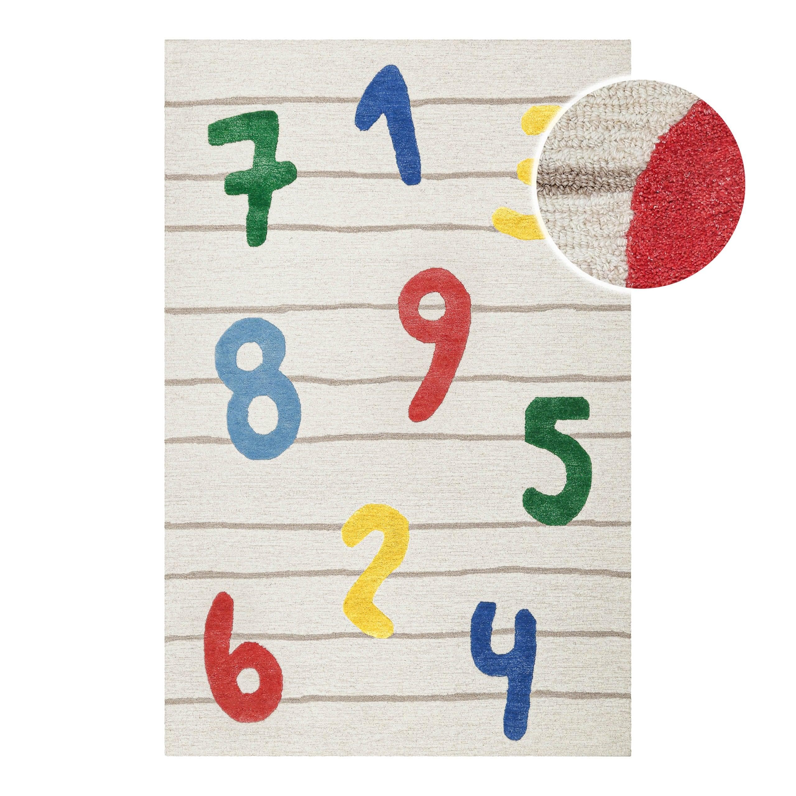 Kinderteppich SMART KIDS Countdown Beige mit Zahlen