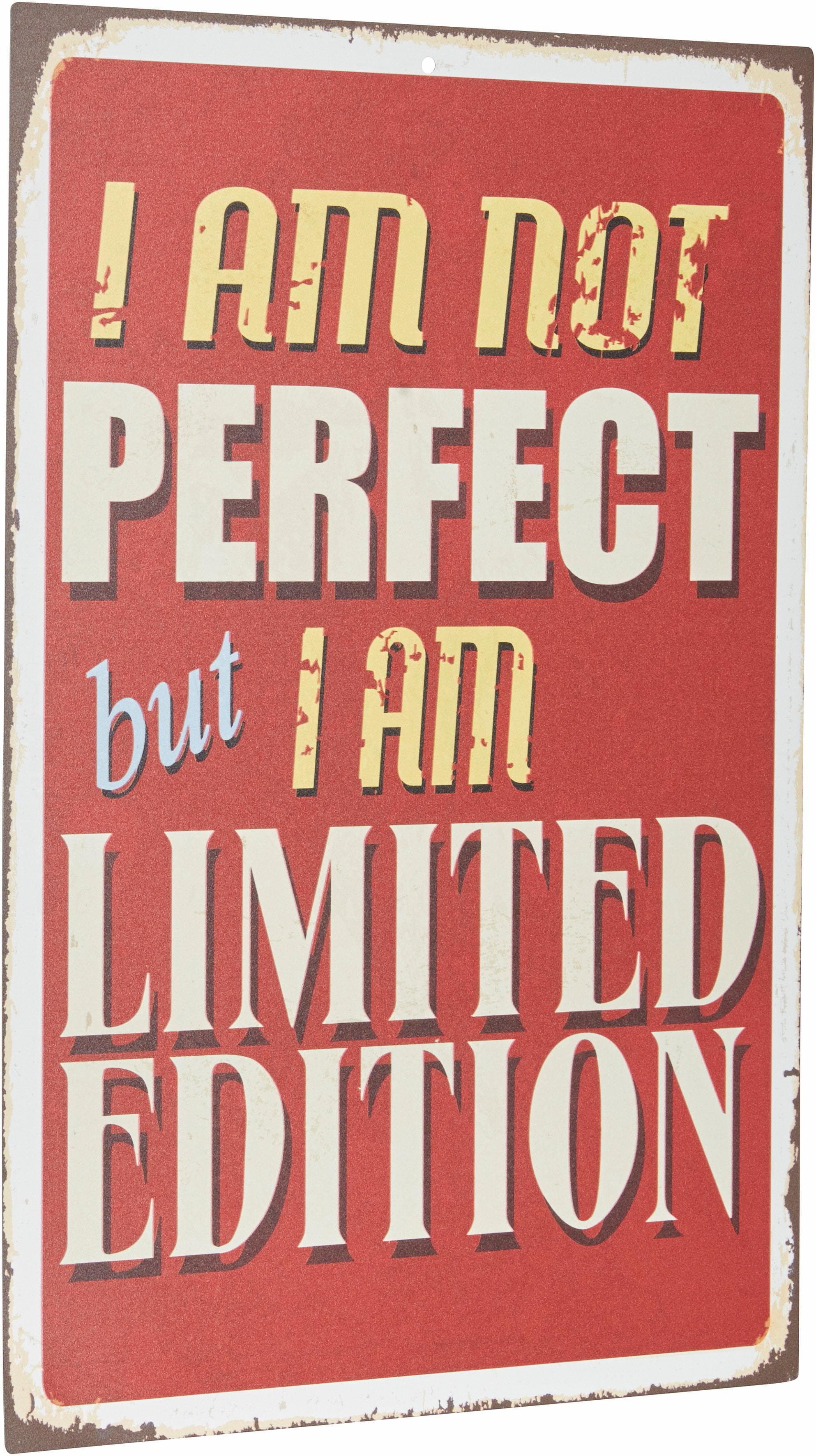 Metallbild Home Affaire I am not perfect beige Stahlschild