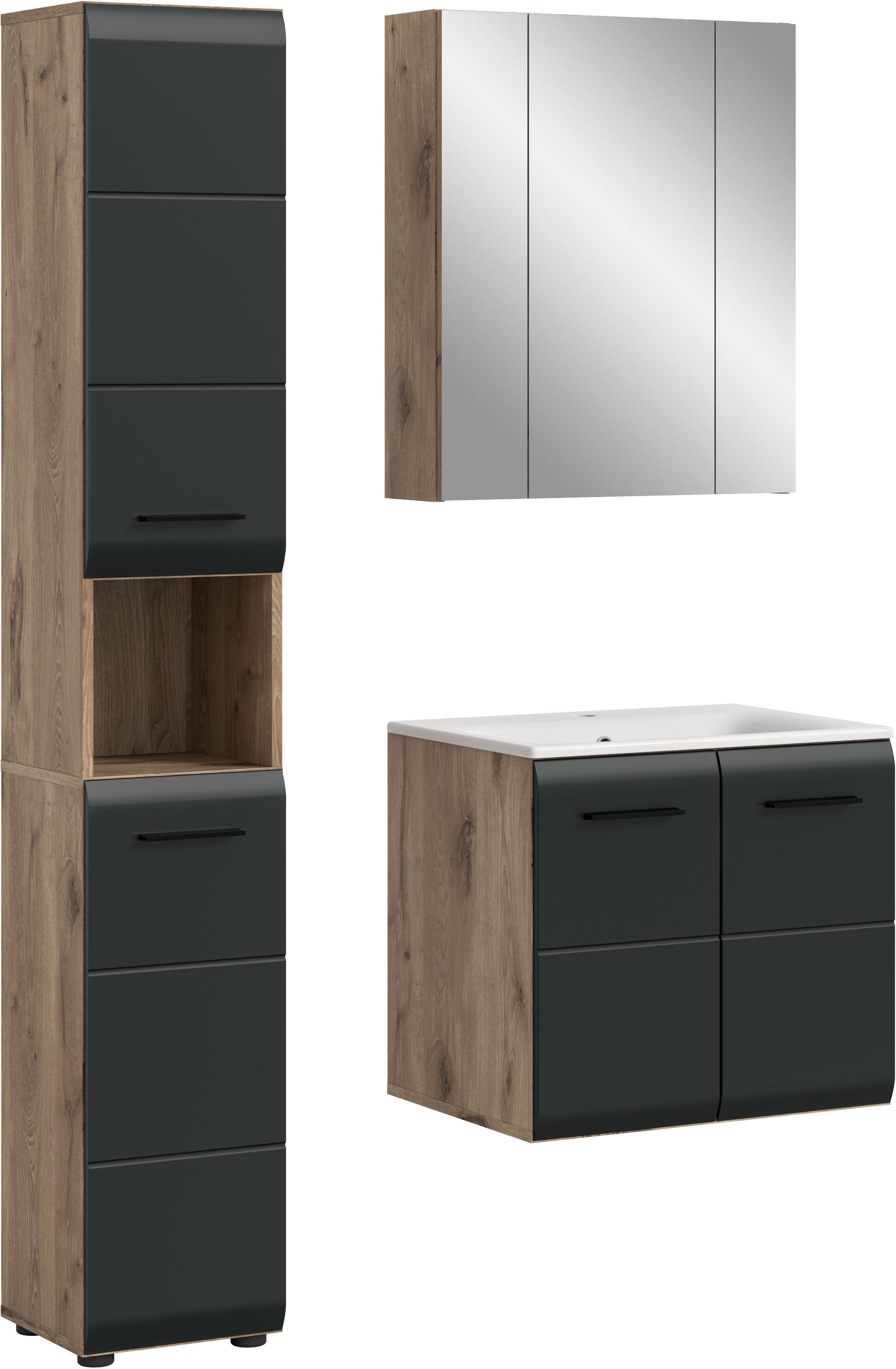 Badezimmer-Set INOSIGN Nox Oak NB Schwarz Matt