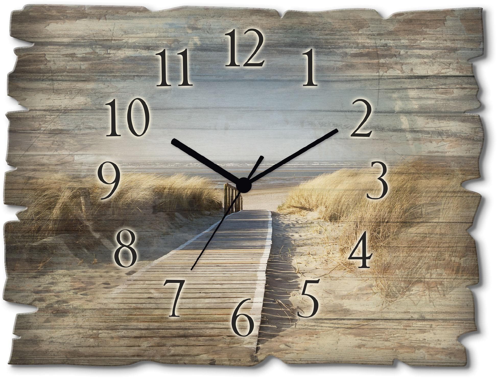 Artland Wanduhr Nordseestrand auf Langeoog - Steg