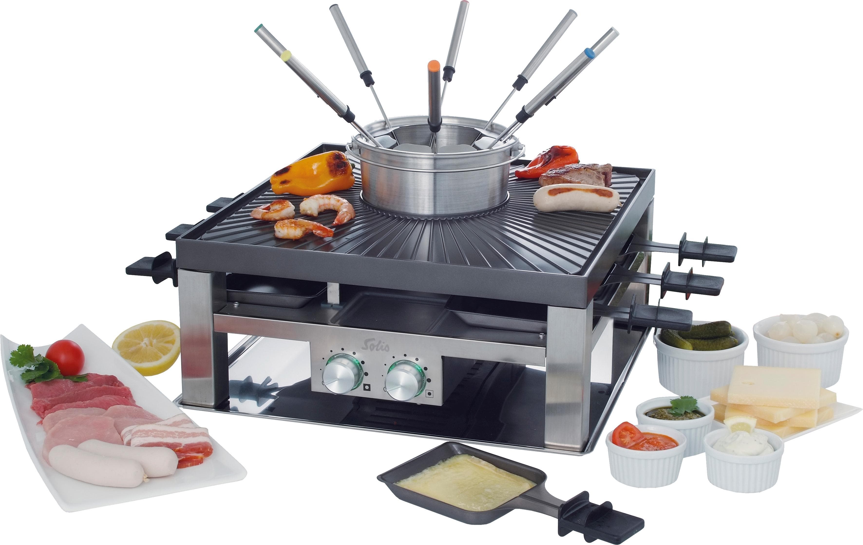 Solis Combi-Grill 3in1 Fondue Raclette Grill Schwarz