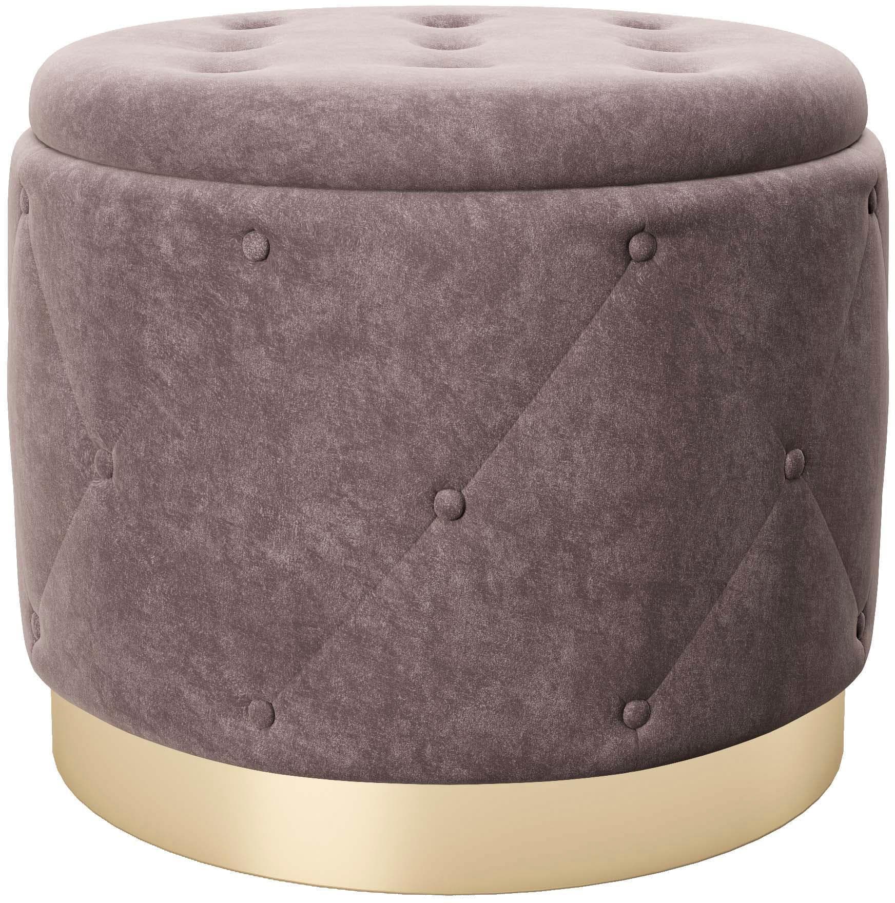 PLAYBOY LIZ Pouf Chesterfield-Optik Altrosa