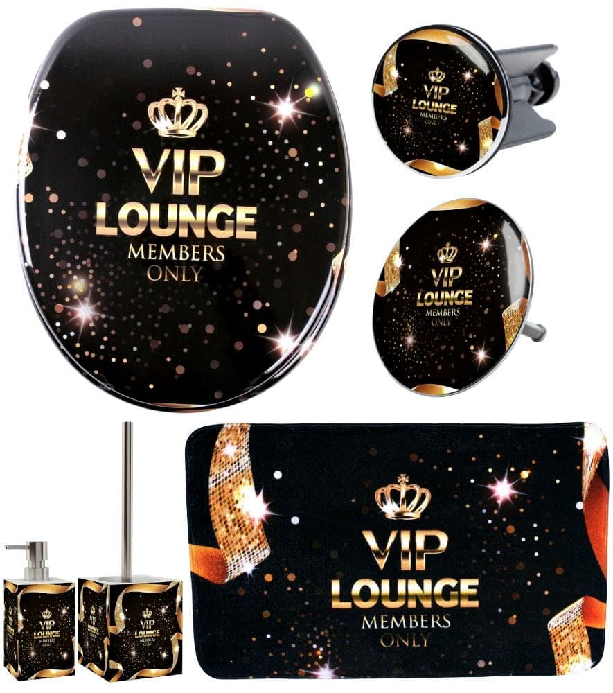 Sanilo Badaccessoire-Set 6-teilig VIP Lounge Schwarz mit Absenkautomatik