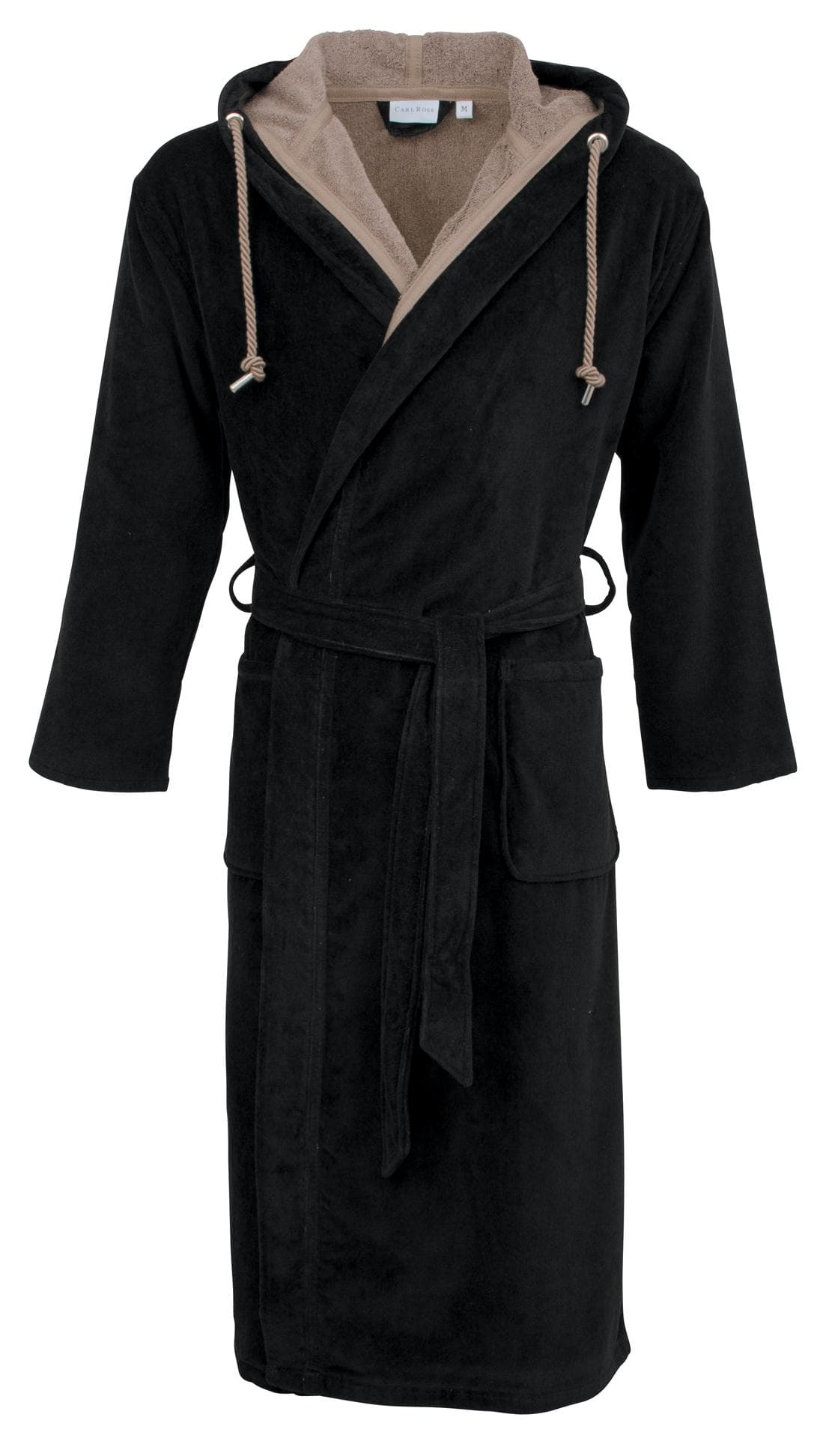 Unisex-Bademantel CARL ROSS Velours Gr. L Schwarz