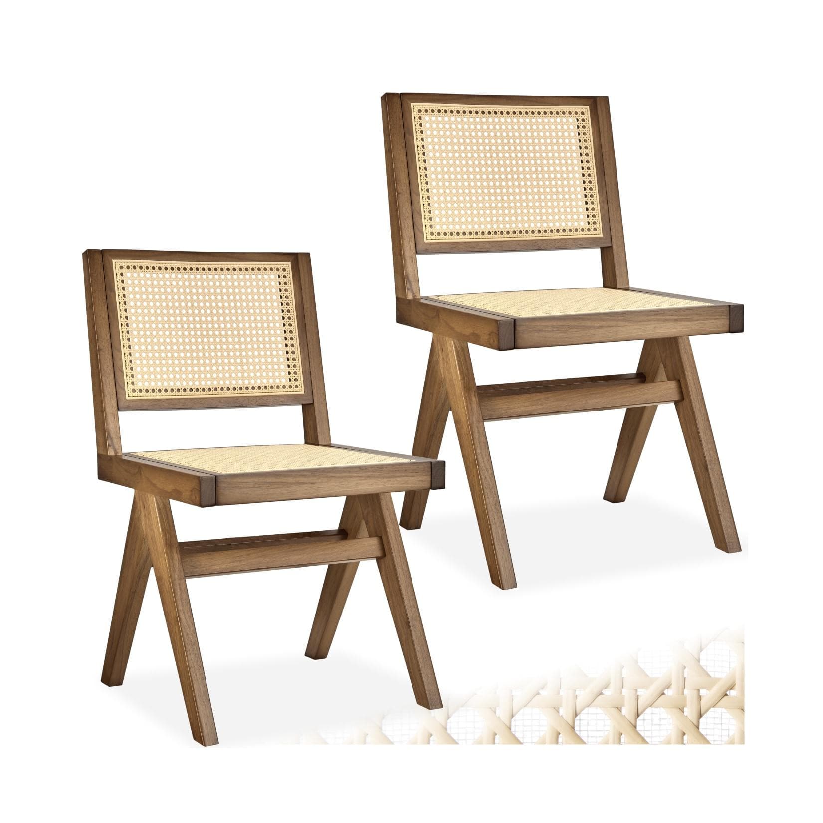 Tectake Esszimmerstuhl Holzstuhl Set 2 St.