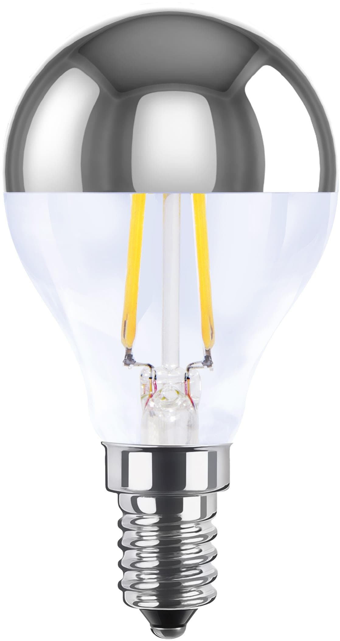 Vintage LED-Leuchtmittel in Tropfenform, Silber, Warmweiß