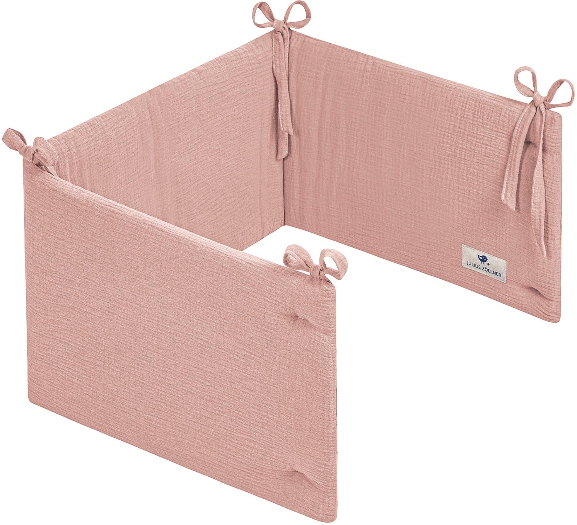 Julius Zöllner Bettnestchen Musselin dustyrose mit Befestigungskordeln