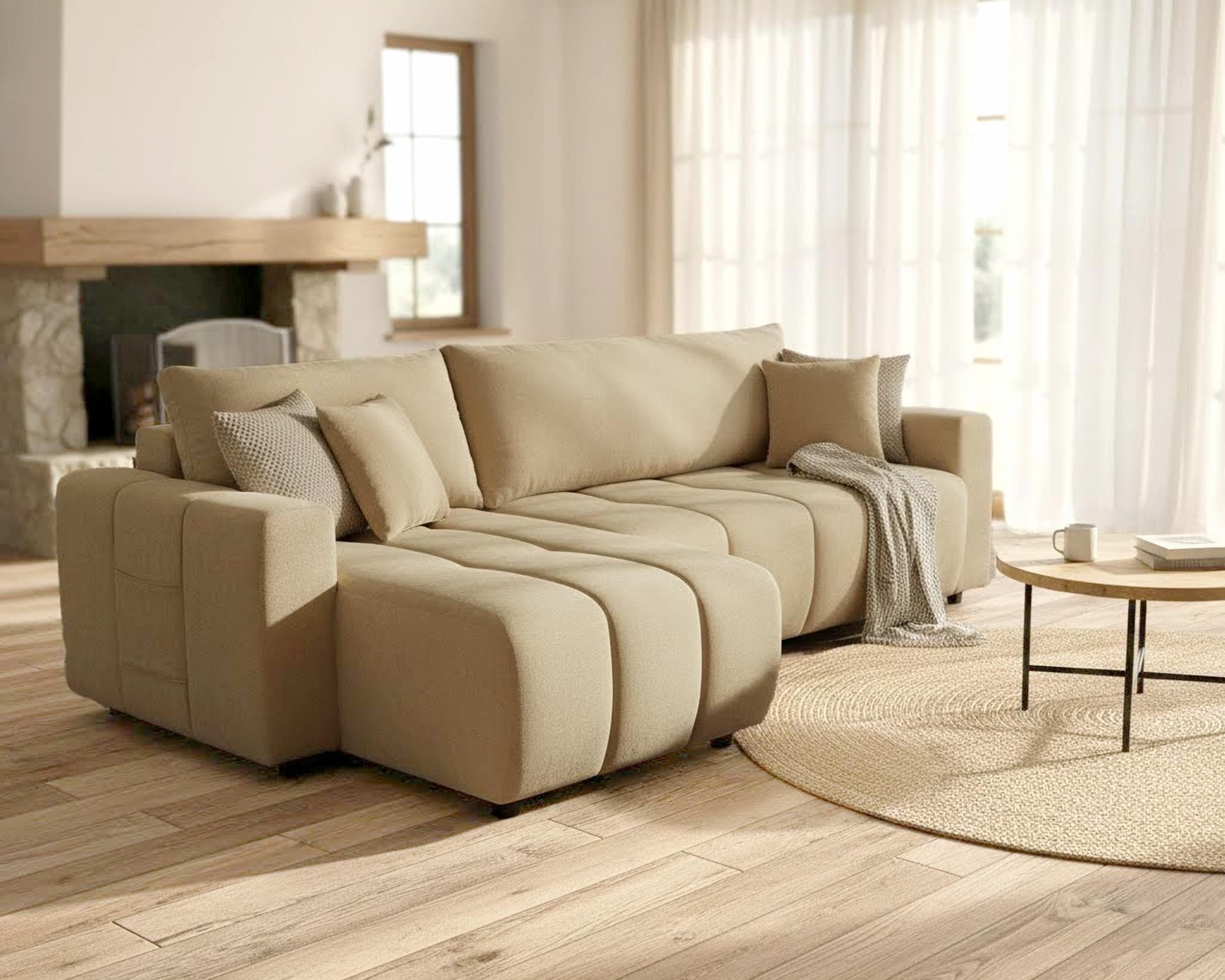 Ecksofa OTTO HOME YLVAA L-Form 241 cm Schlafsofa Beige Boxspring
