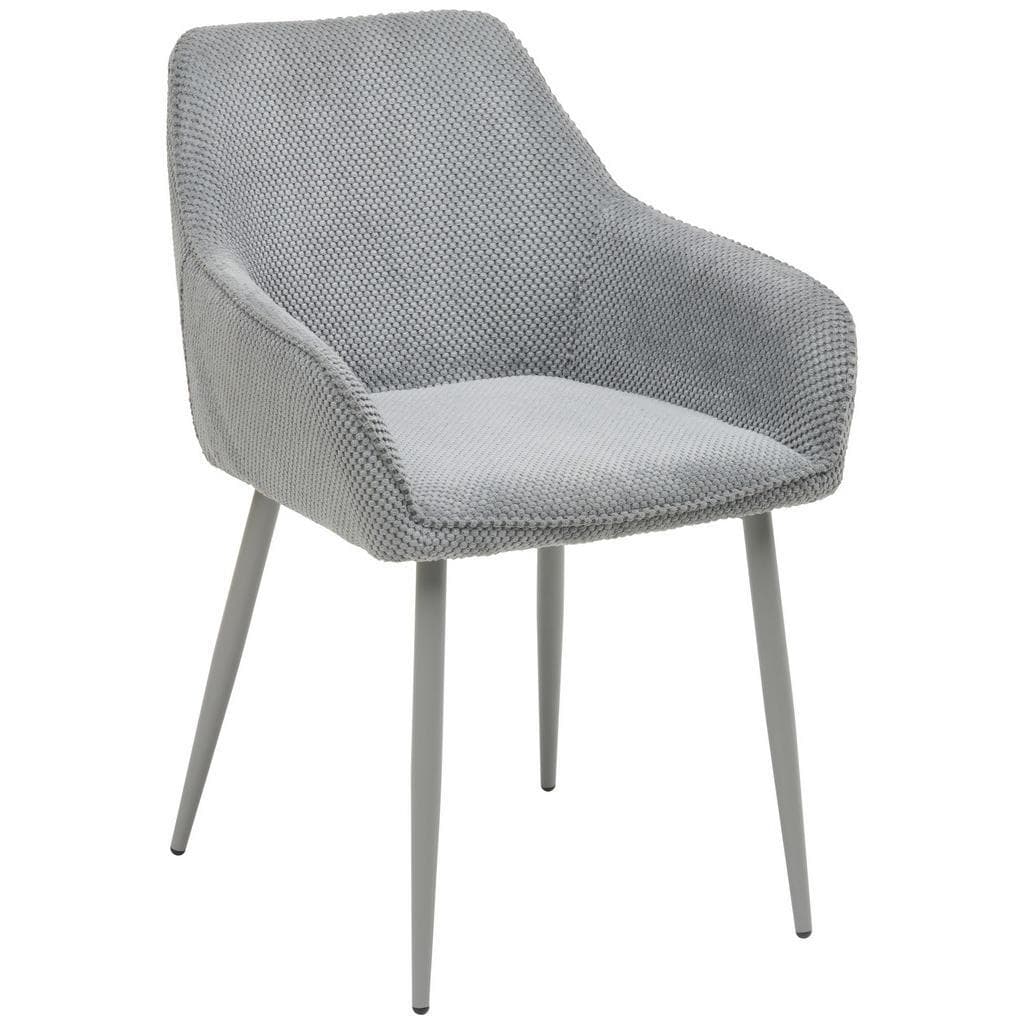 Mid.you Armlehnstuhl Grau Metall Textil Esszimmerstuhl