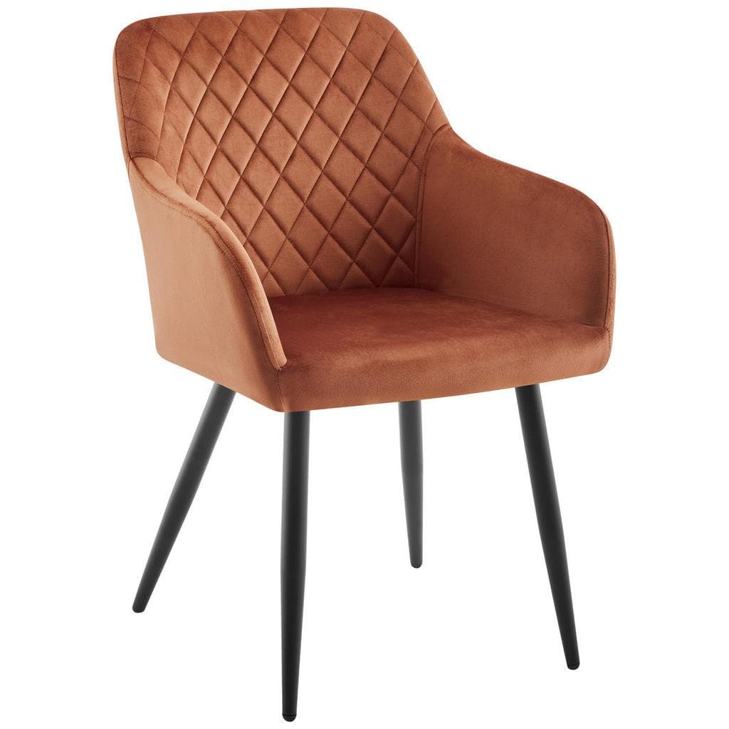 Ti'me Armlehnstuhl Braun Schwarz Metall Textil Esszimmerstuhl