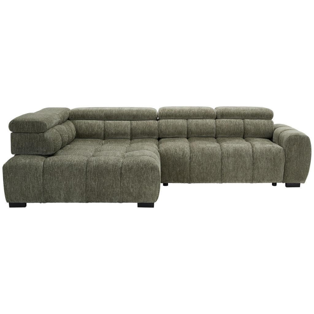 Welnova Ecksofa Olivgrün 4-Sitzer mit elektrischer Sitzverstellung