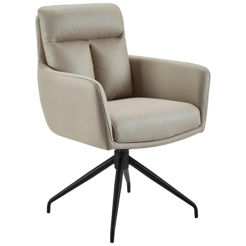 Novel Armlehnstuhl Schwarz Taupe Metall Textil Drehkreuz 360° drehbar