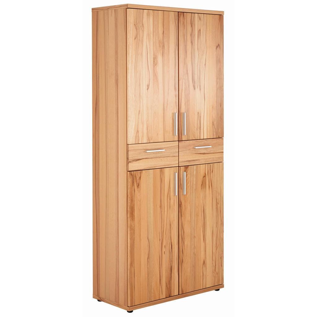 Schuhschrank Kernbuche furniert 6 Fächer 2 Schubladen 191,5x84x39 cm