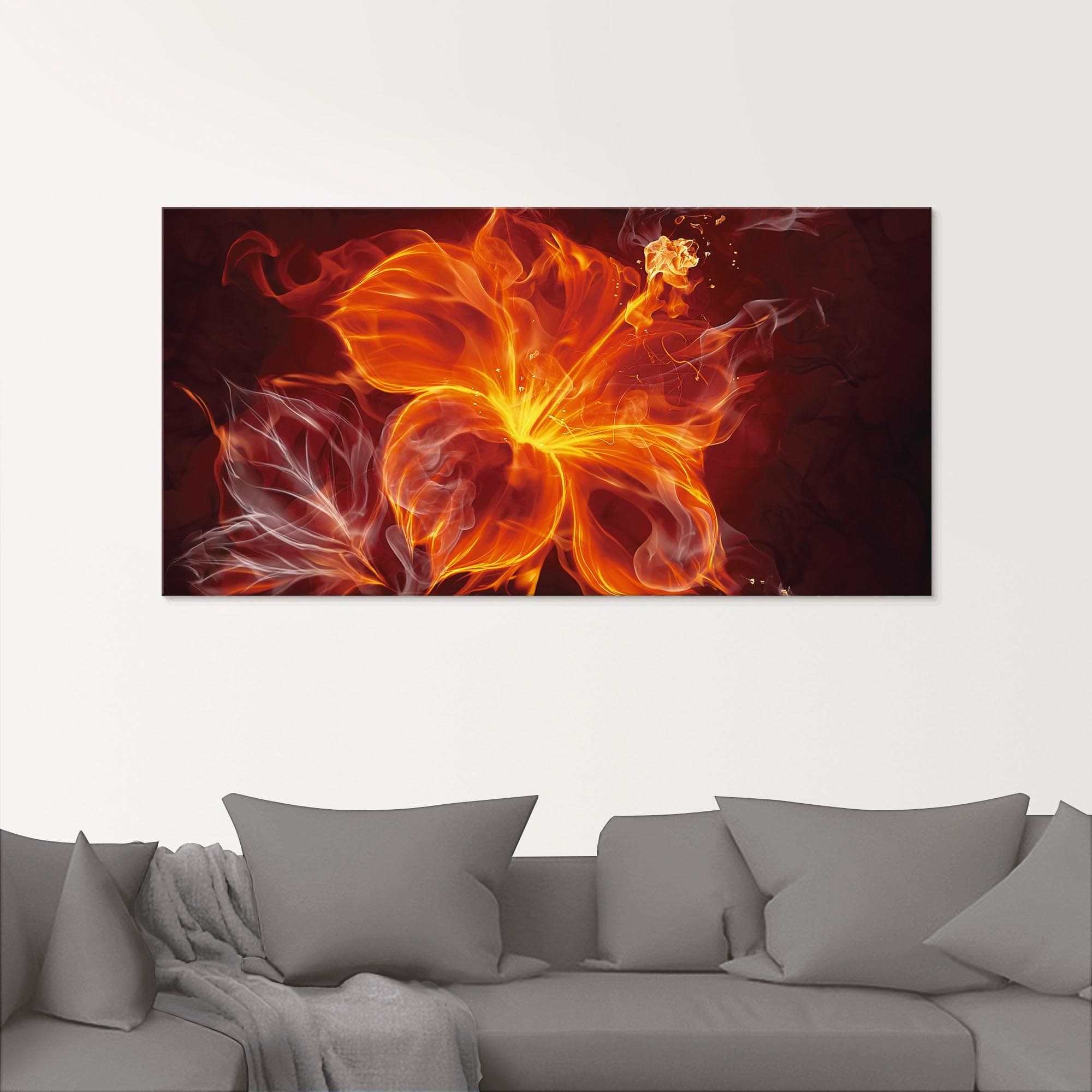 Artland Glasbild Feuerblume Rot