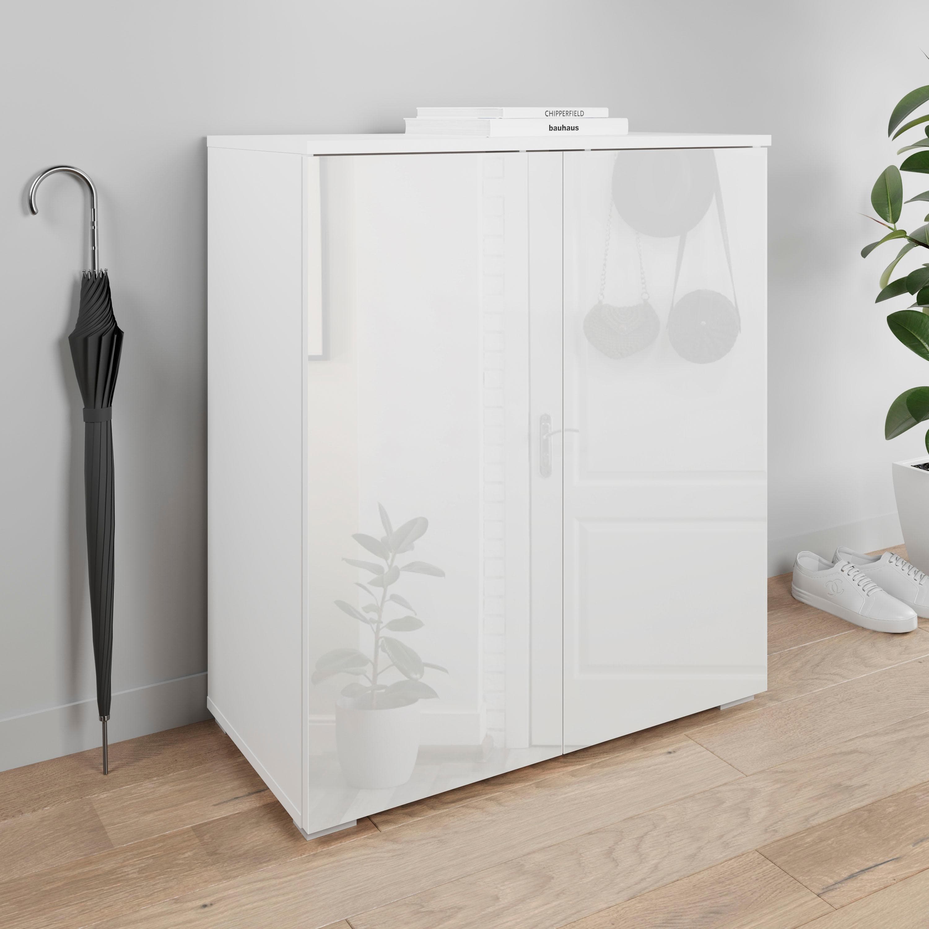 OTTO HOME Paris Schuhkommode Weiß Hochglanz Push-to-Open