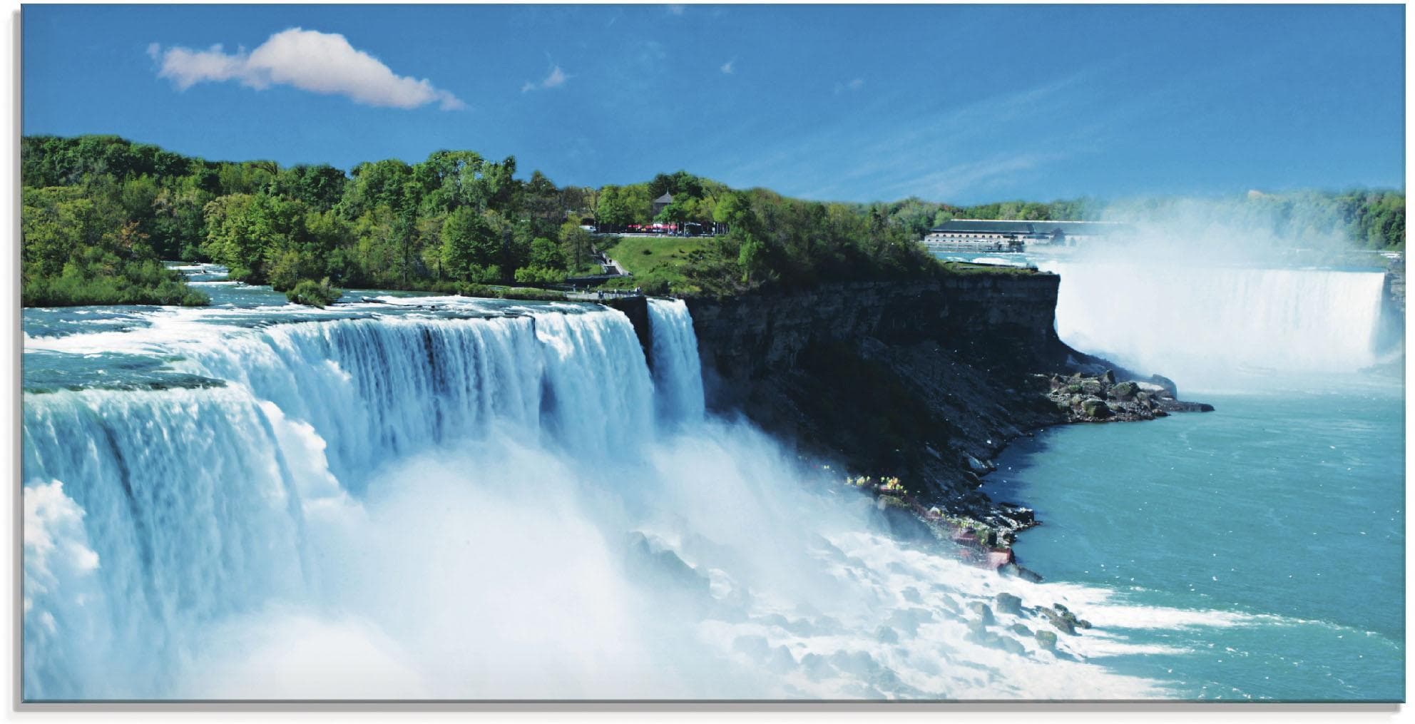 ARTLAND Glasbild Niagara Blau
