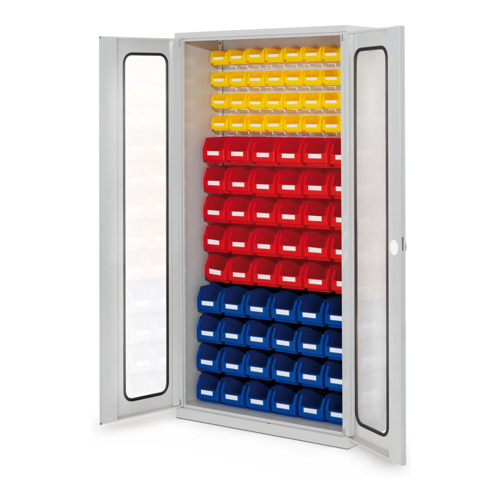 Kappes Schlitzplattenschrank RasterPlan RAL 7035 Mod. 51 Sichtfenstertüren