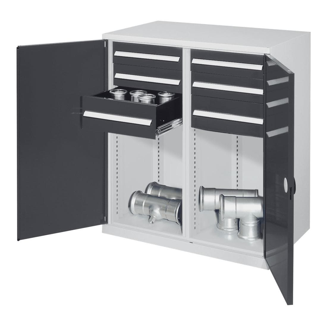 Kappes Schwerlastbeistellschrank Mod. 74 RAL 7035/7016 Doppelwandtüren