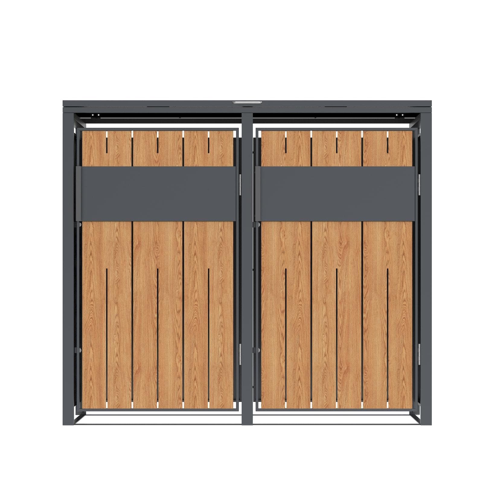Westmann Mülltonnenbox Varius 2 2 x 240L Anthrazit & Holzoptik