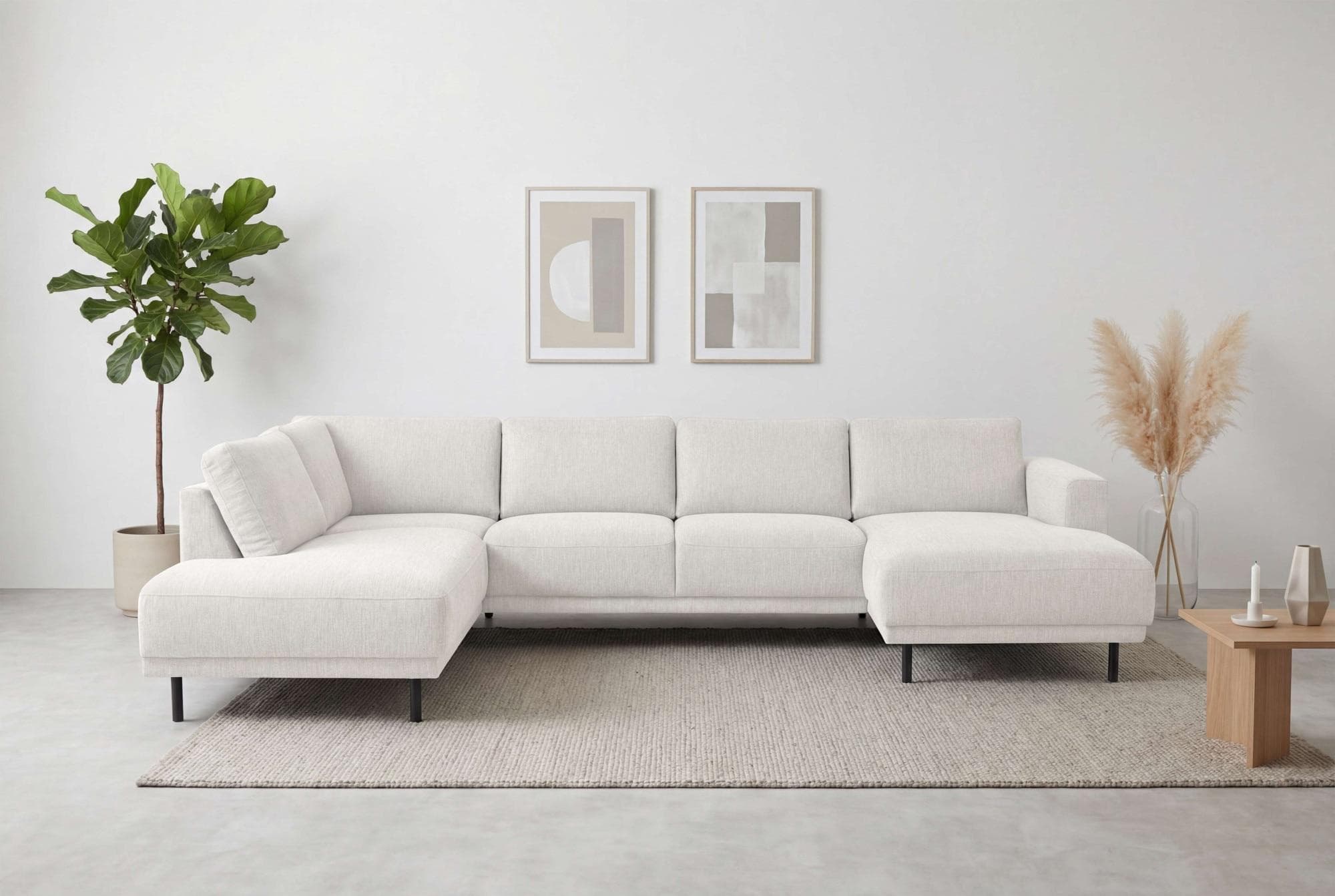 HOME AFFAIRE Wohnlandschaft Sveeva U-Form Creme