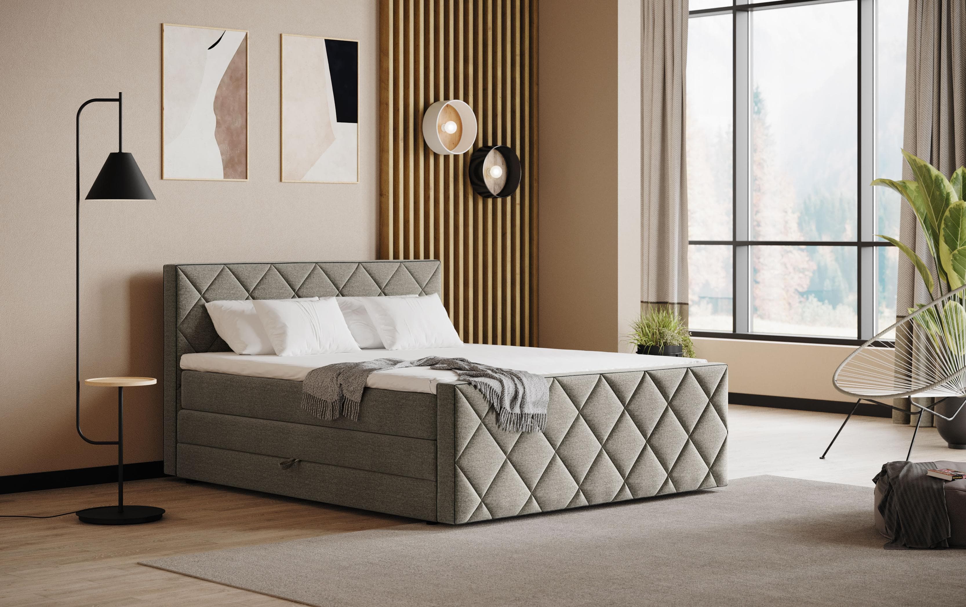COTTA Boxspringbett Tower inkl. Bettkasten, 7-Zonen-Taschen-Federkernmatratze