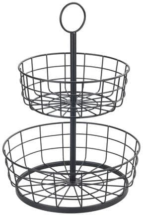 WENKO Multi-Korb-Etagere Schwarz Metall Obstkorb