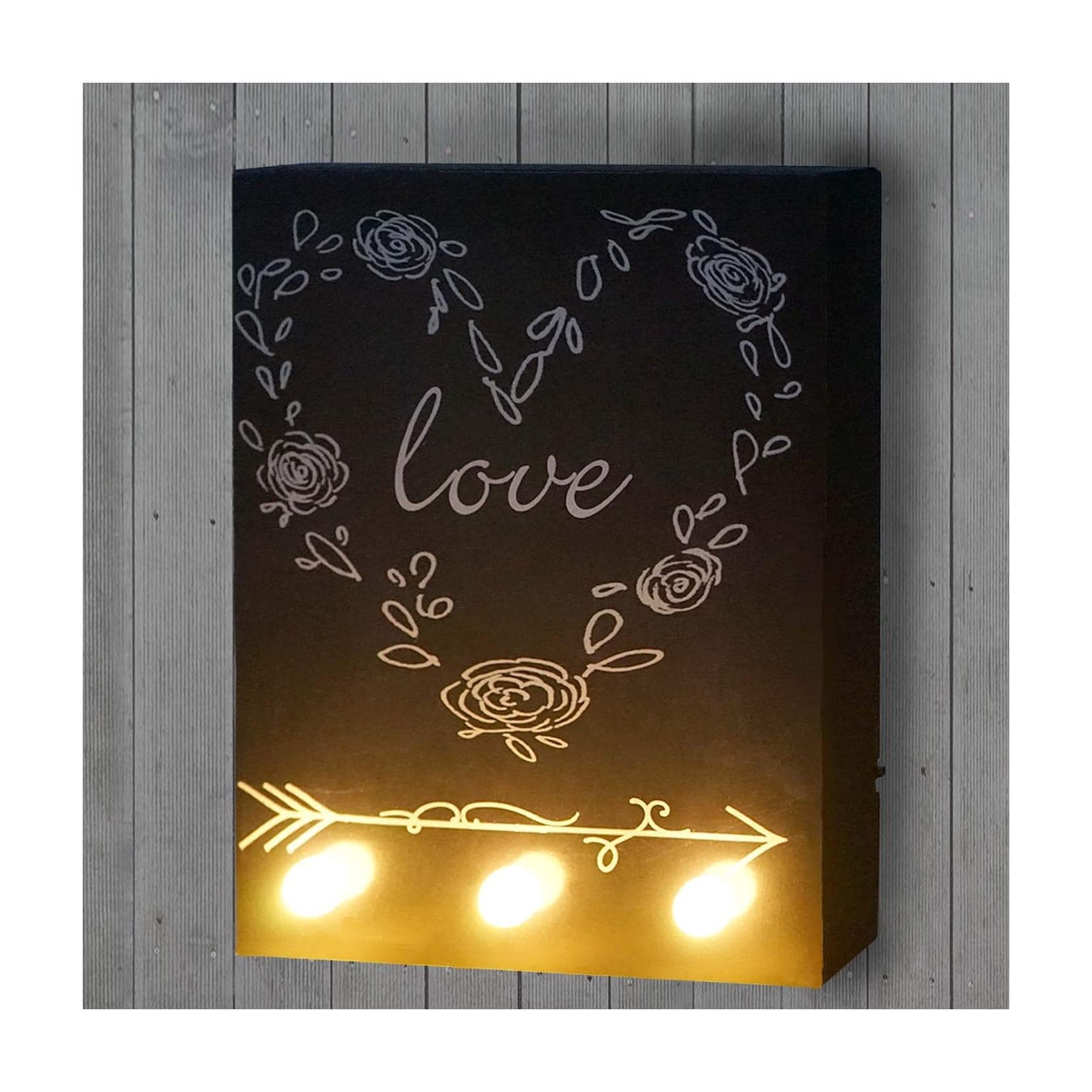 MCW LED-Bulb Bild Wandbild Leuchtbild Love