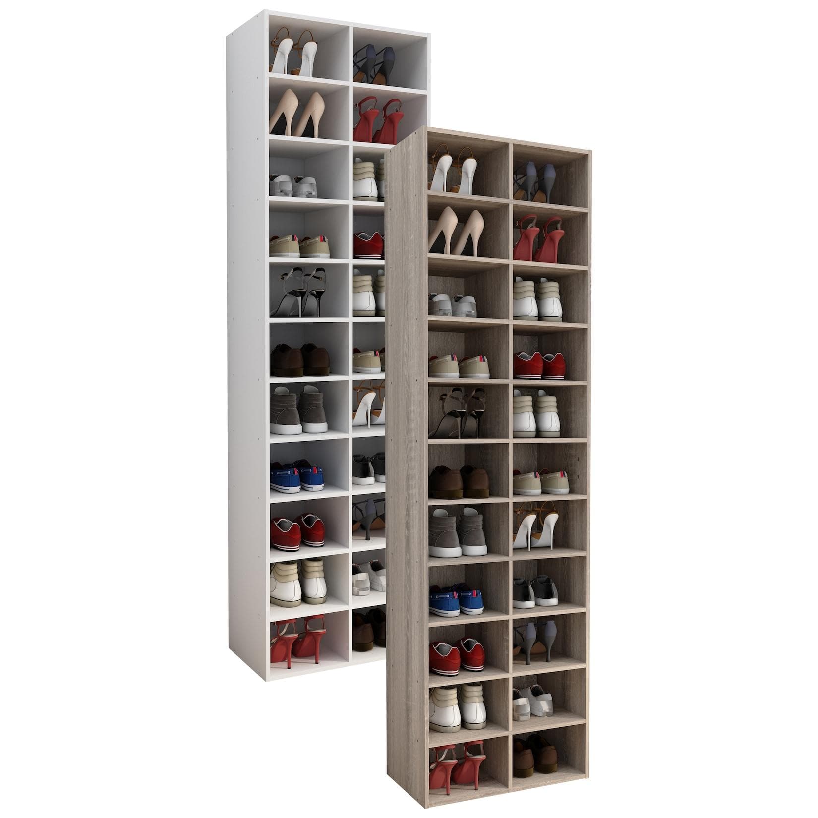 VCM Schuhregal Hinsol XL Weiß 22 Fächer Holz