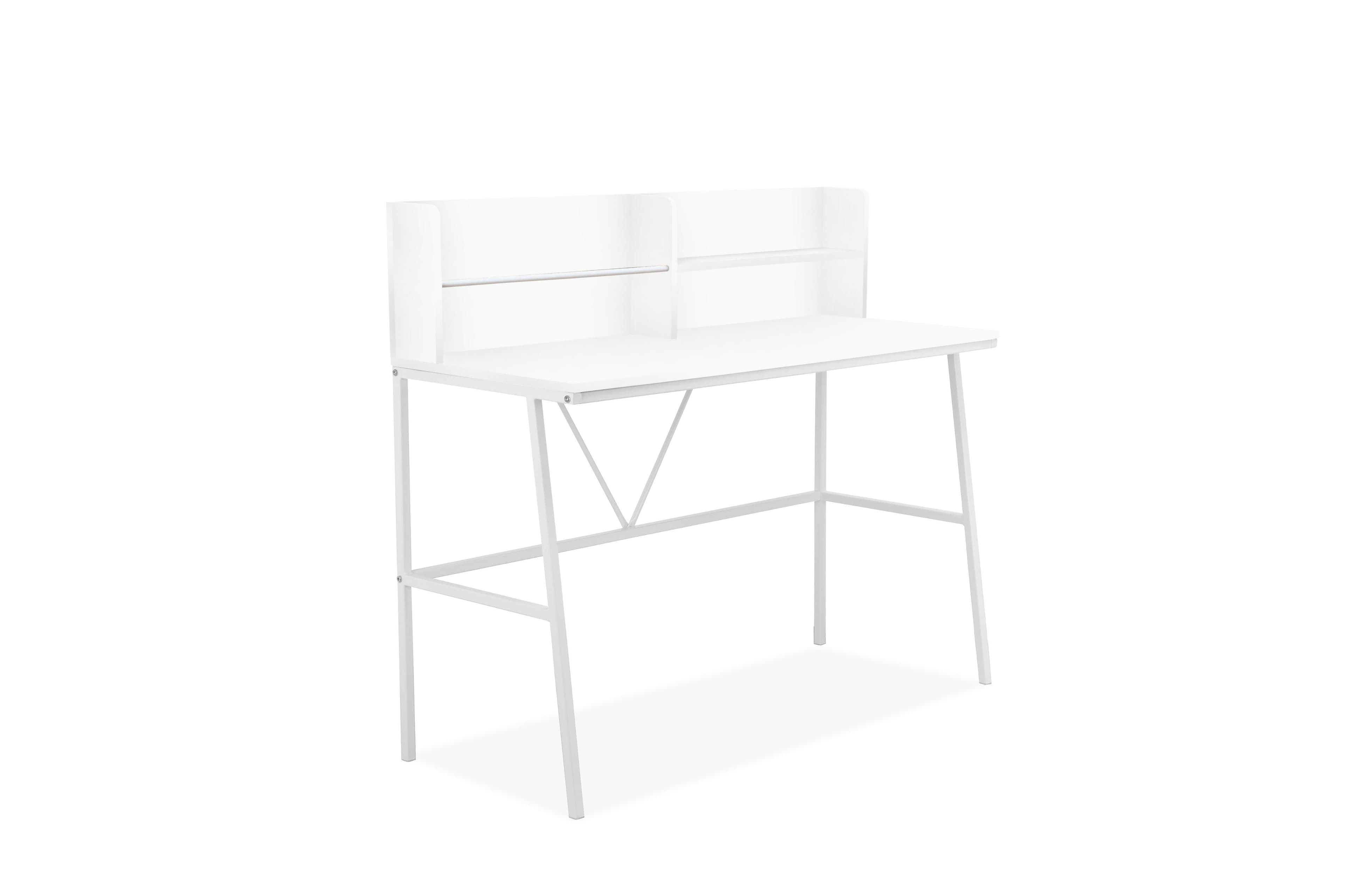 Moderner Schreibtisch mit weißem Metallgestell