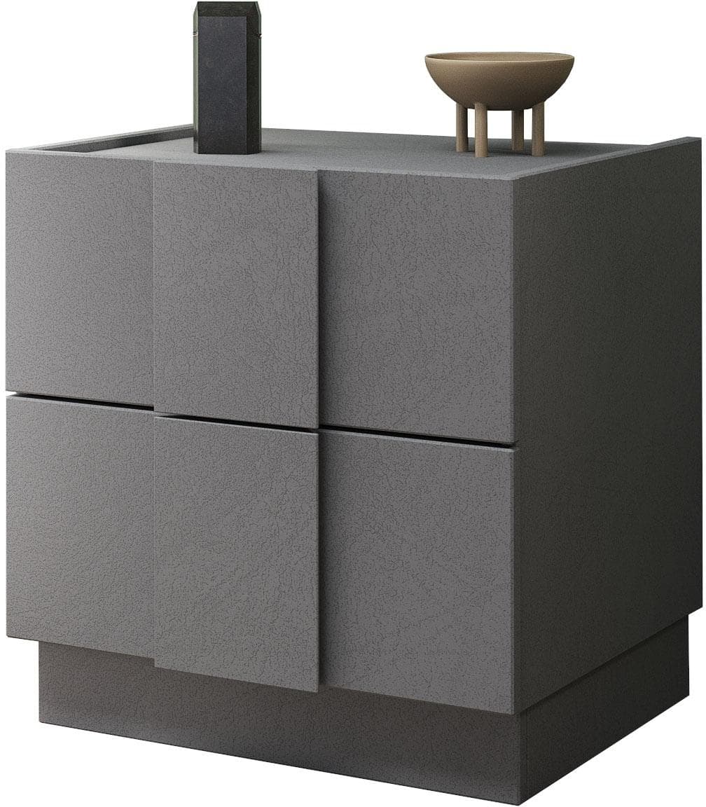 Nachtschrank INOSIGN Jupiter Steingrau 2 Schubladen