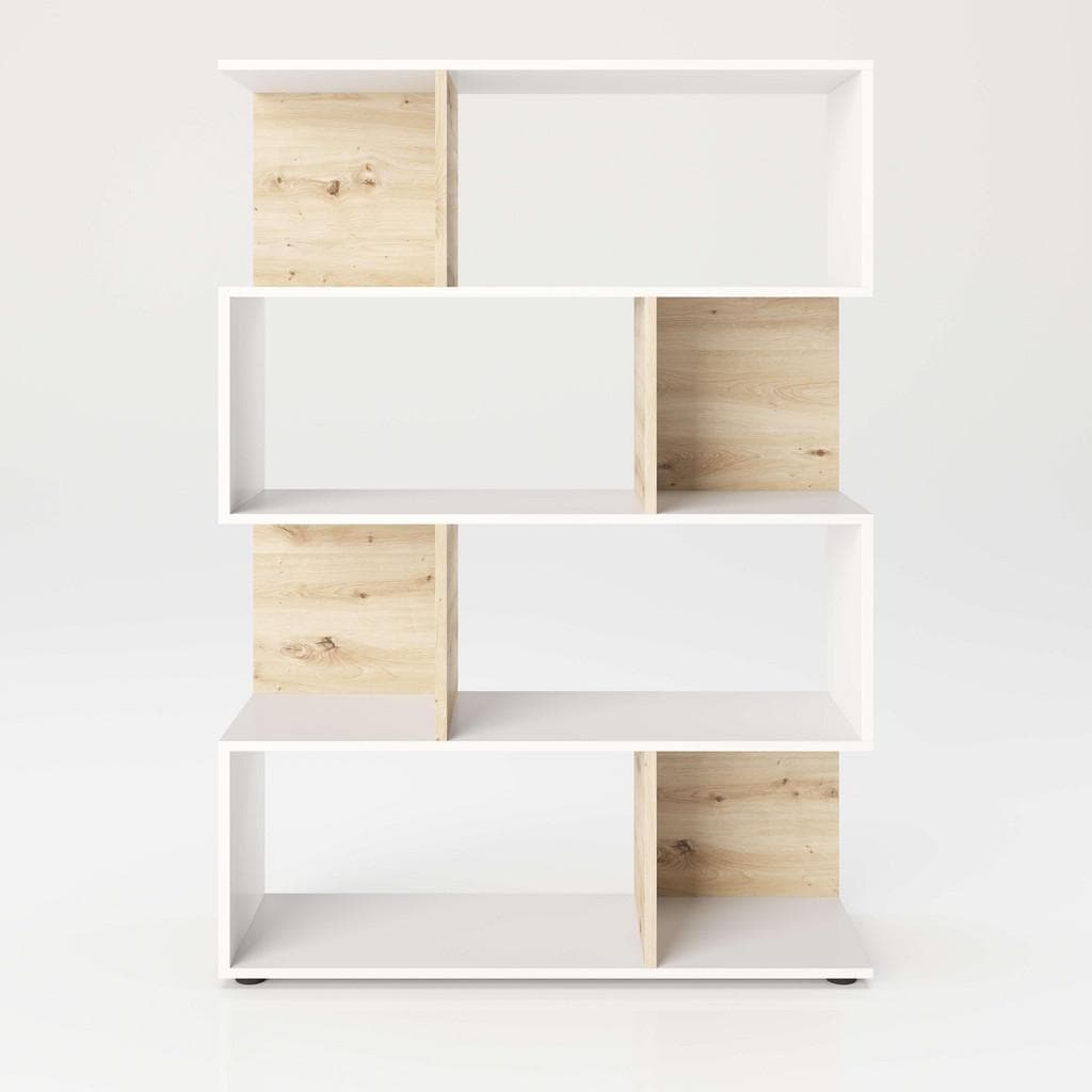 Mid.you Regal Weiß Eiche Artisan Holzwerkstoff Bücherregal