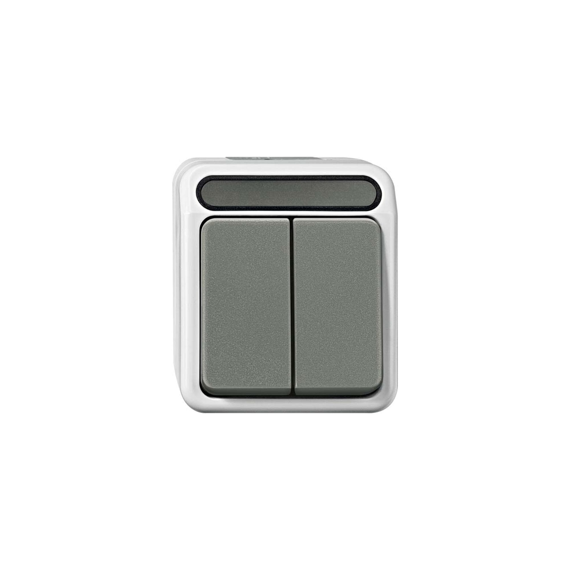 Merten Serienschalter einpolig mit Steckklemmen Aufputz IP44 10 Ampere hellgrau