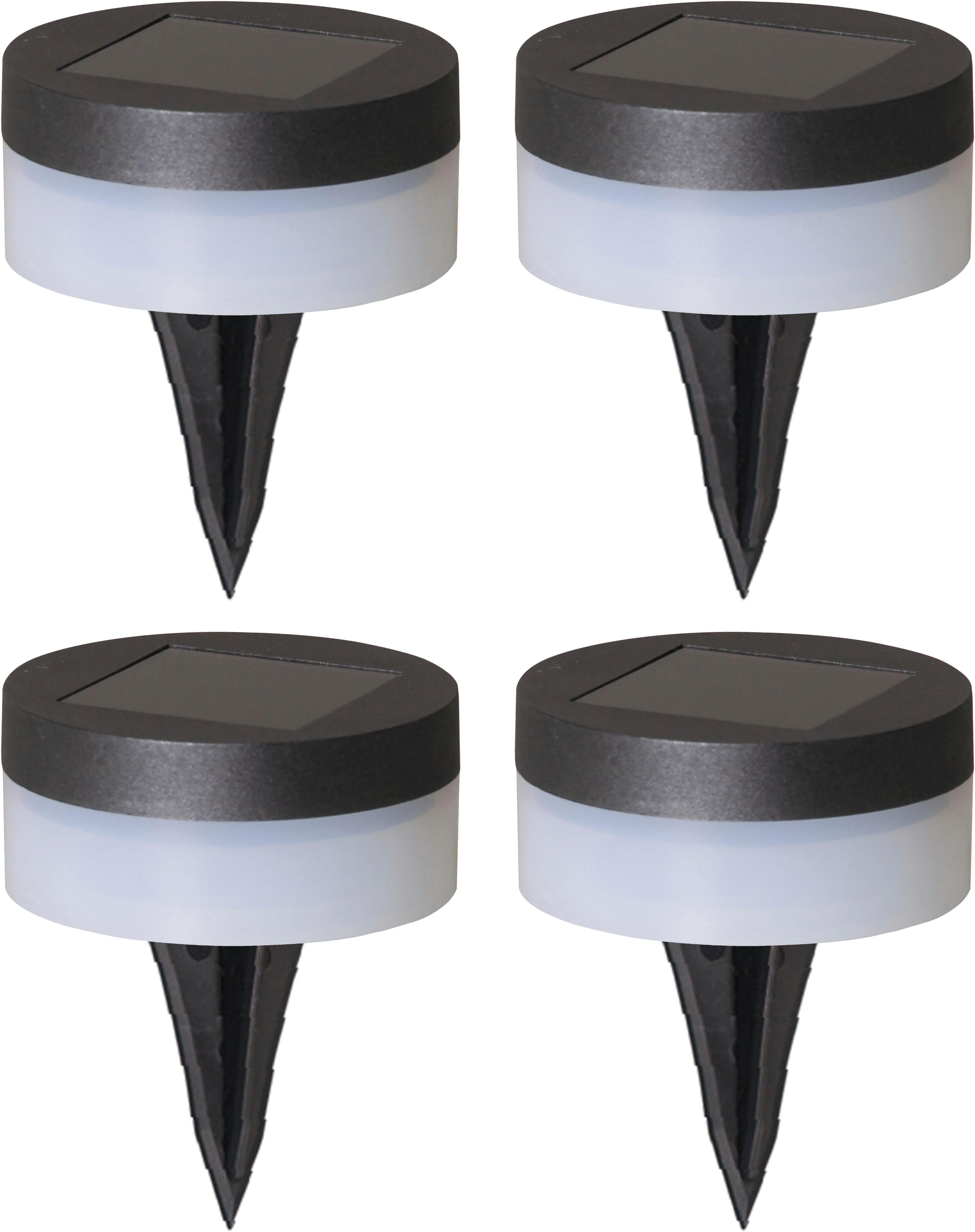 LUXFORM Avignon Solar-Erdspießleuchte 3er Set Schwarz LED Garten